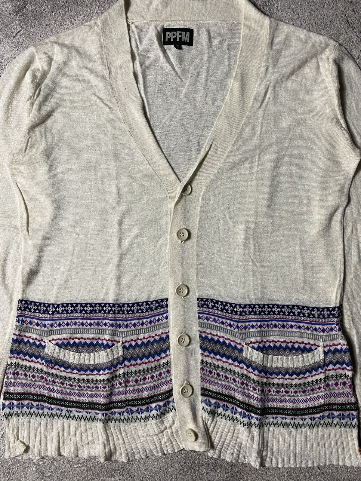 Designer × Japanese Brand × PPFM PPFM Cardigan Rare Design Size US L / EU 52-54 / 3 - 2 Thumbnail