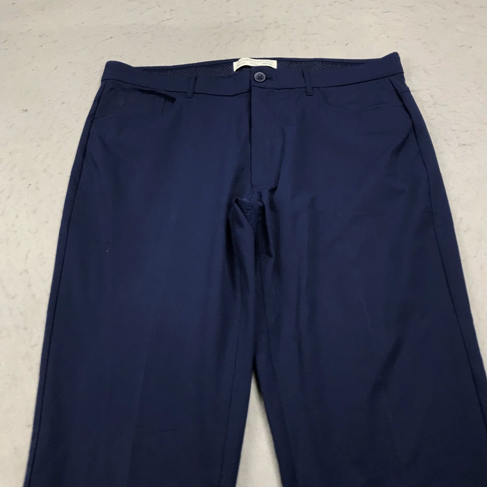 Parker Holderness & Bourne Mens Pants Casual Chino 36x25 Navy Blue Regular Flat Front Zip Pockets Logo Size US 36 / EU 52 - 3 Thumbnail