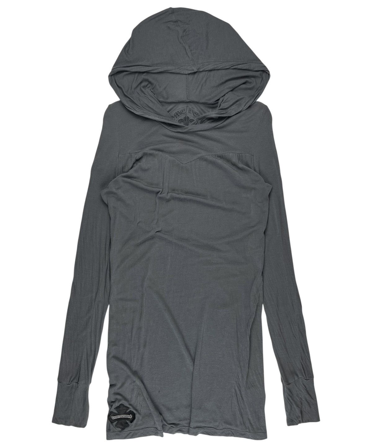 Chrome Hearts Chrome Hearts Silver Leather Patch Plus Thin Silk Hoodie Size XS / US 0-2 / IT 36-38 - 1 Thumbnail