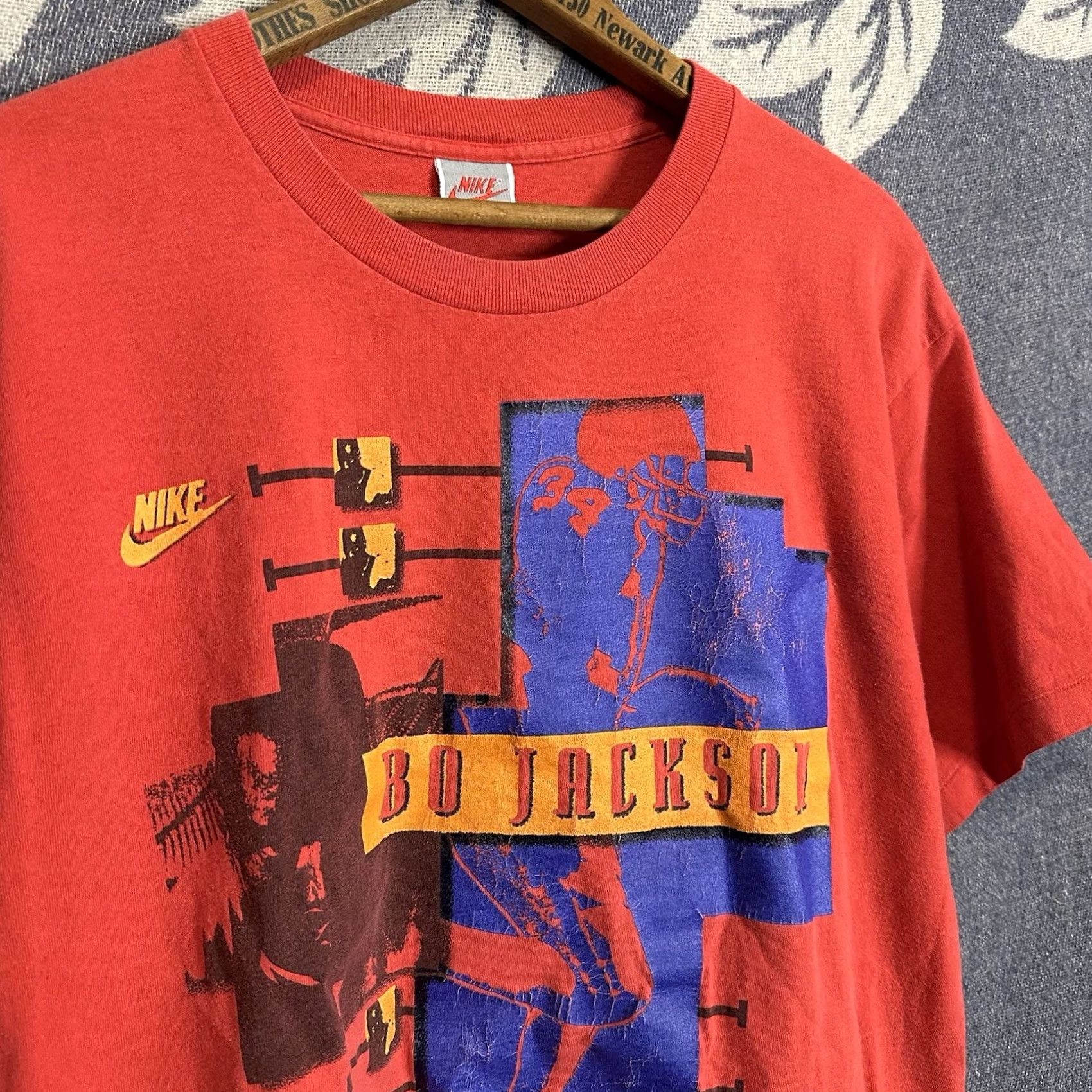 Nike VINTAGE Nike Bo Jackson T Shirt Red 1990s 90s USA Made M Mens Short Sleeve Crew Neck Graphic Print Shirt Size US M / EU 48-50 / 2 - 2 Thumbnail