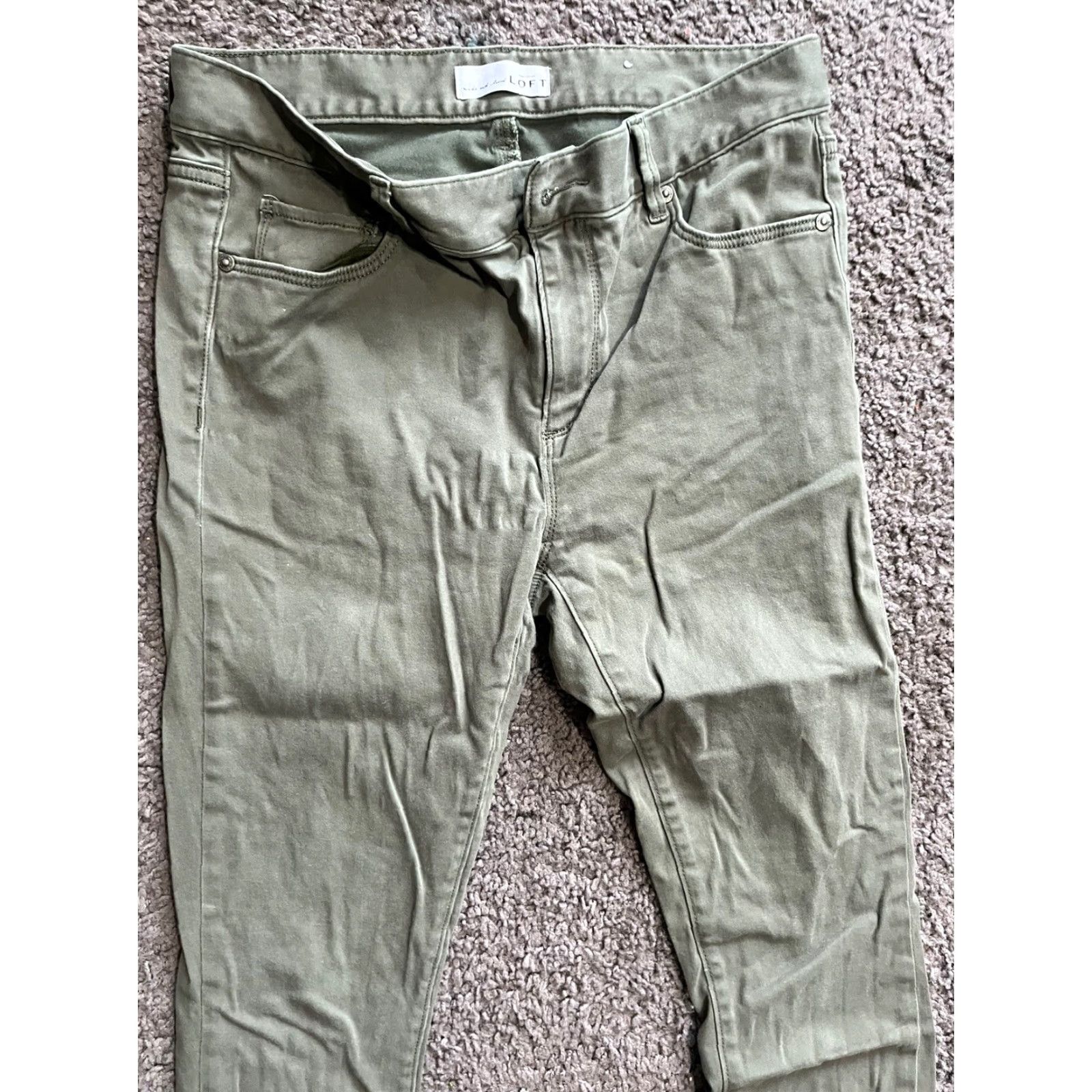 Loft LOFT Jeans Womens 29/8 Flat Front Tapered Jegging Legging Style Green Adult 8 Green Jegging LOFT Womens Jeans 8 Green Size 30" / US 8 / IT 44 - 2 Thumbnail