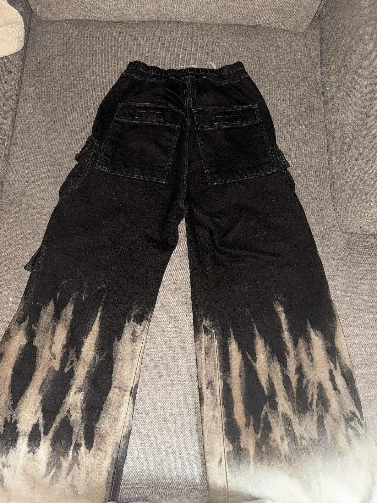 Rick Owens DRKSHDW by Rick Owens Wide-Leg Cargo Denim Jeans – XS Size US 34 / EU 50 - 4 Thumbnail