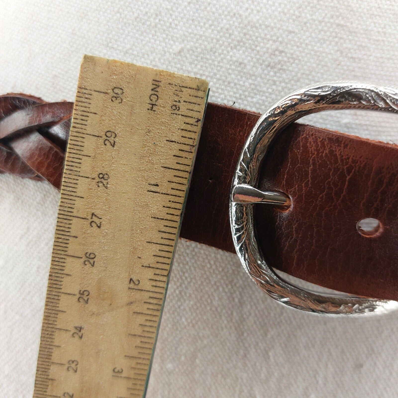 Other Women's Brown Leather Woven Braided Weaved Belt 33 Size ONE SIZE - 11 Thumbnail