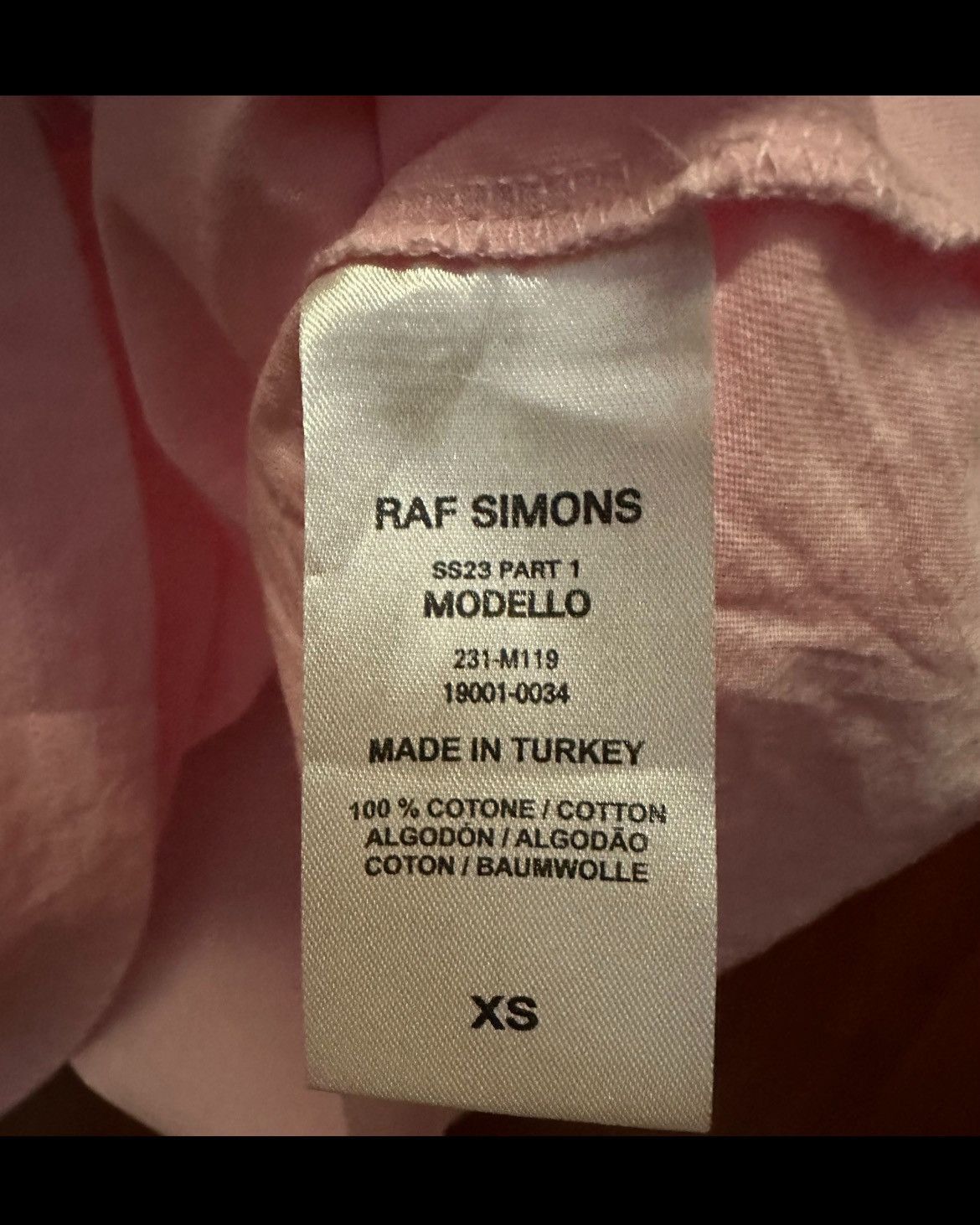 Raf Simons Raf Simons Finger Crossed Tee Size US XS / EU 42 / 0 - 5 Thumbnail