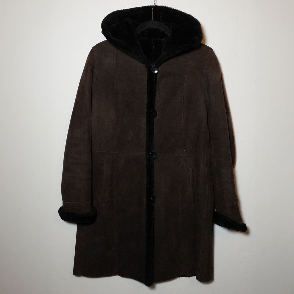 image of Blue Duck Genuine Sheepskin Suede Shearling Lined in Brown, Women's (Size Medium)