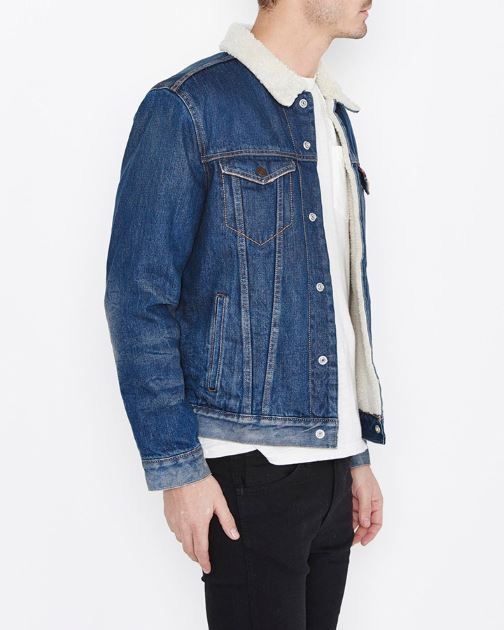 Levi's Levis Type 3 III Sherpa Trucker Washed Blue Denim Jacket Size US L / EU 52-54 / 3 - 4 Thumbnail