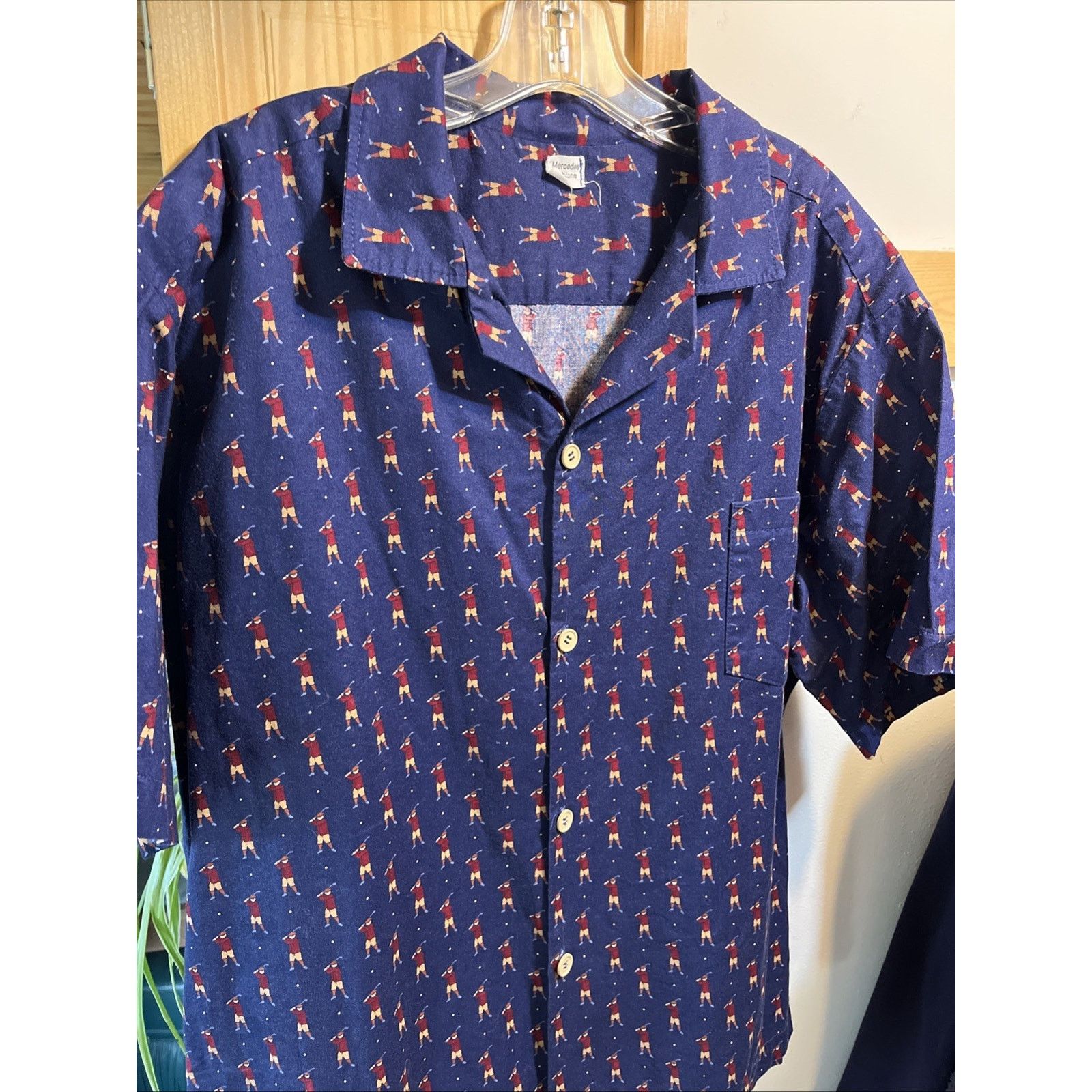 Other Mercedes VTG Men’s XL Navy Short Sleeve Golf Print Cotton Size US XL / EU 56 / 4 - 6 Thumbnail