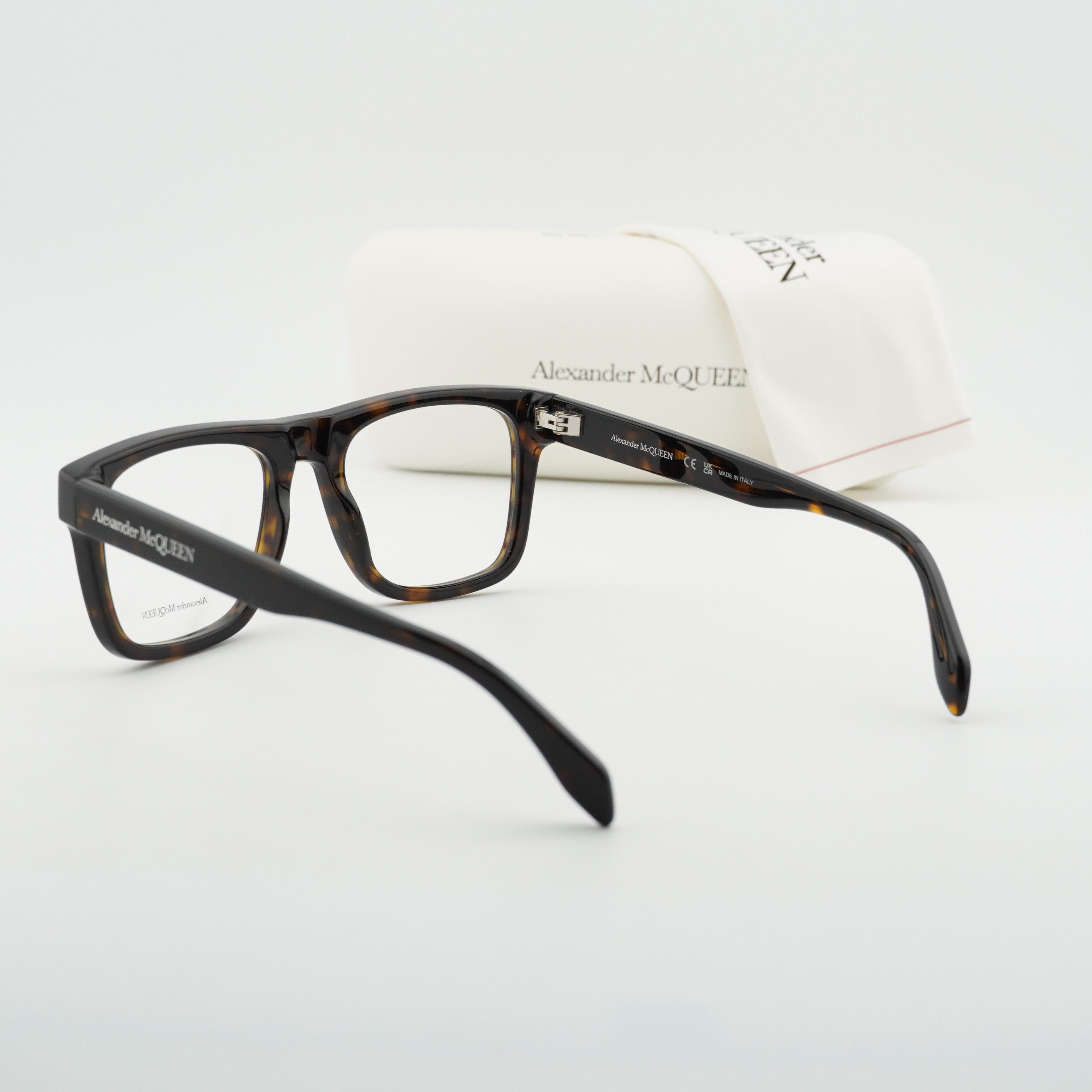 Alexander McQueen Alexander McQueen AM0357O 002 Eyeglasses Havana 52mm Square Size ONE SIZE - 11 Thumbnail