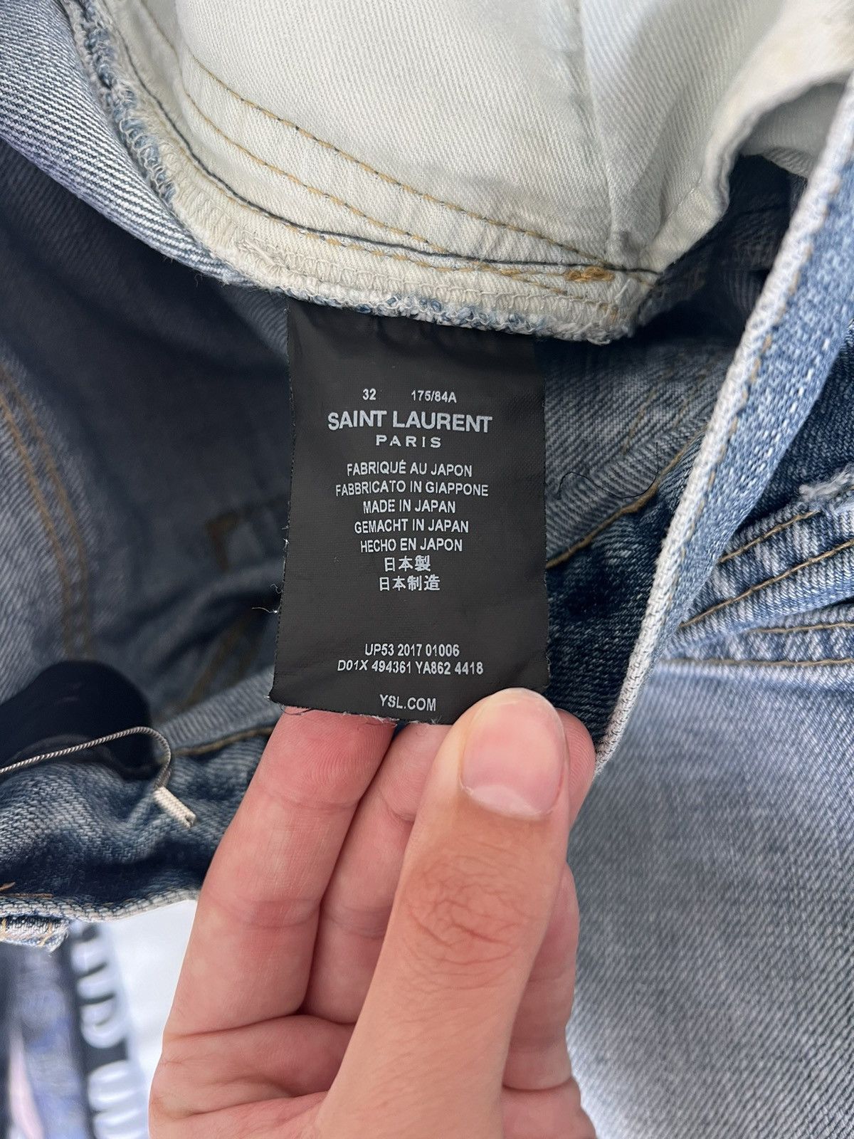 Saint Laurent Paris Saint Laurent Size 32 Blue Denim Jeans | Grailed