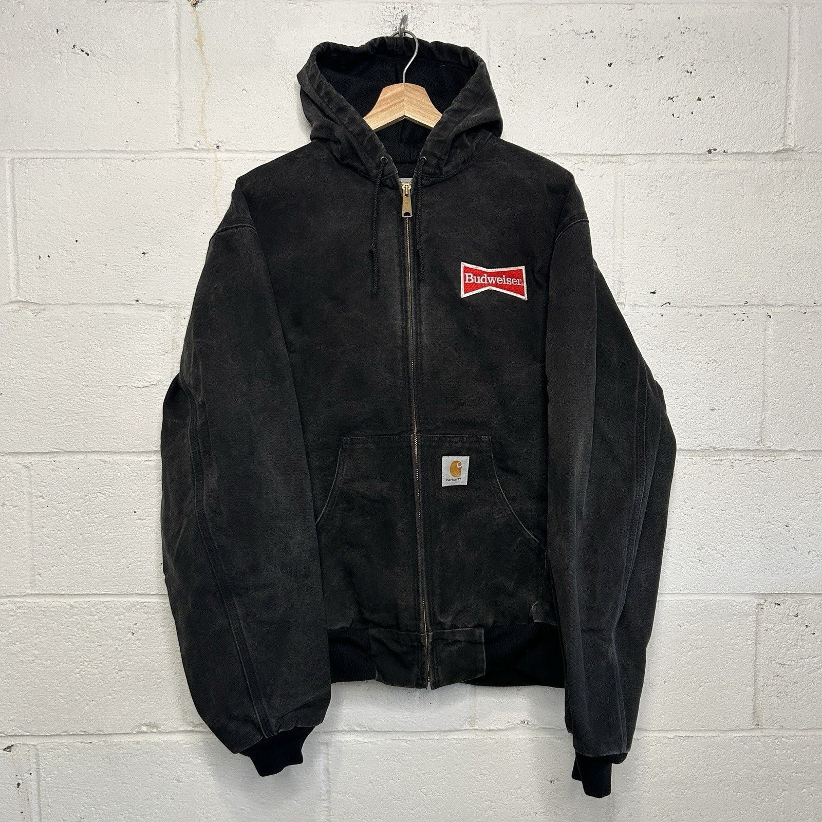 Carhartt Vintage Carhartt Thermal Hooded Jacket “Black” Budweiser J03 Size US L / EU 52-54 / 3 - 1 Thumbnail