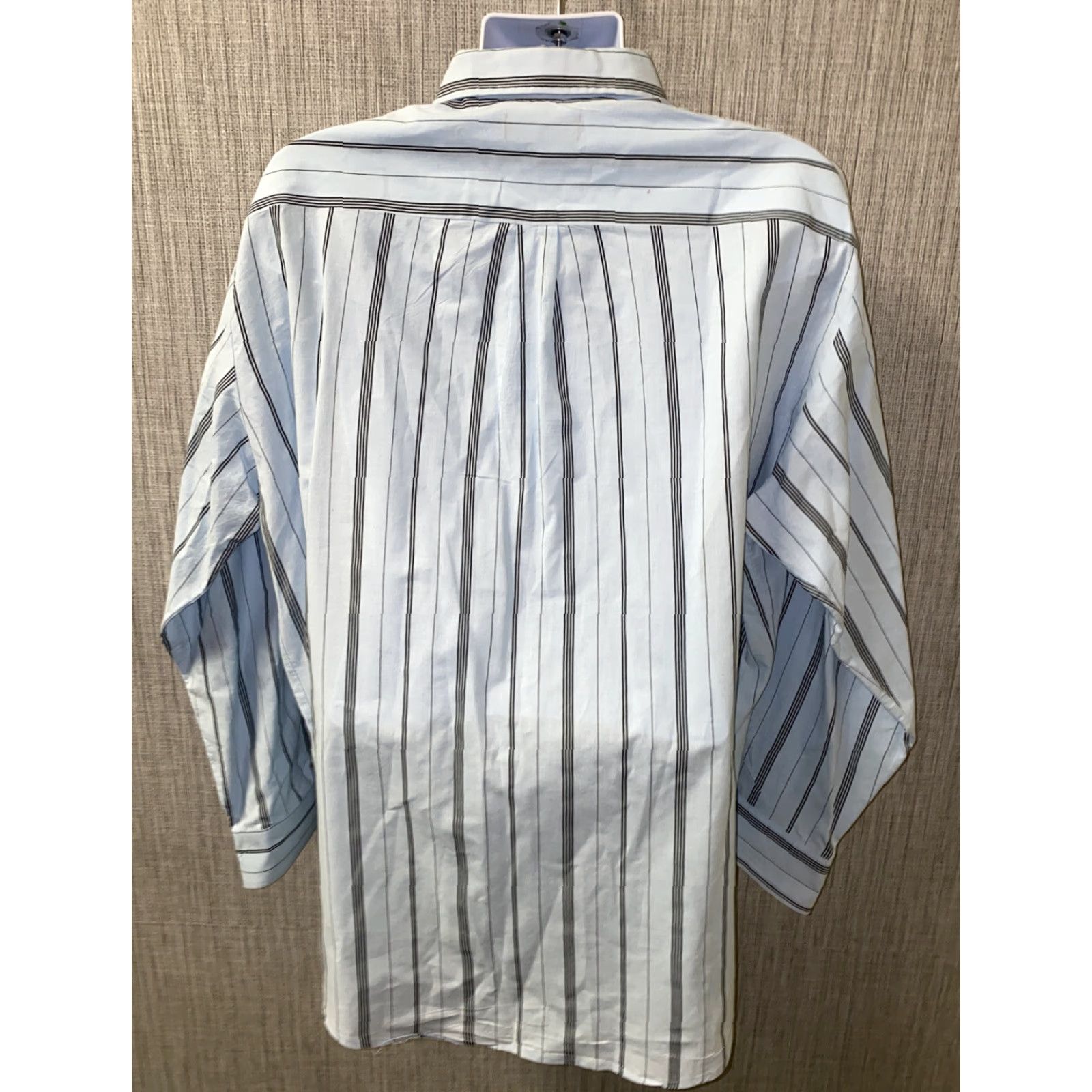 Jordache VINTAGE Jordache Shirt 3X Mens Blue Striped USA Button-Up Long Sleeve, Collared, Cotton, Regular Fit, Casual, USA, Blue Size US XXL / EU 58 / 5 - 5 Thumbnail