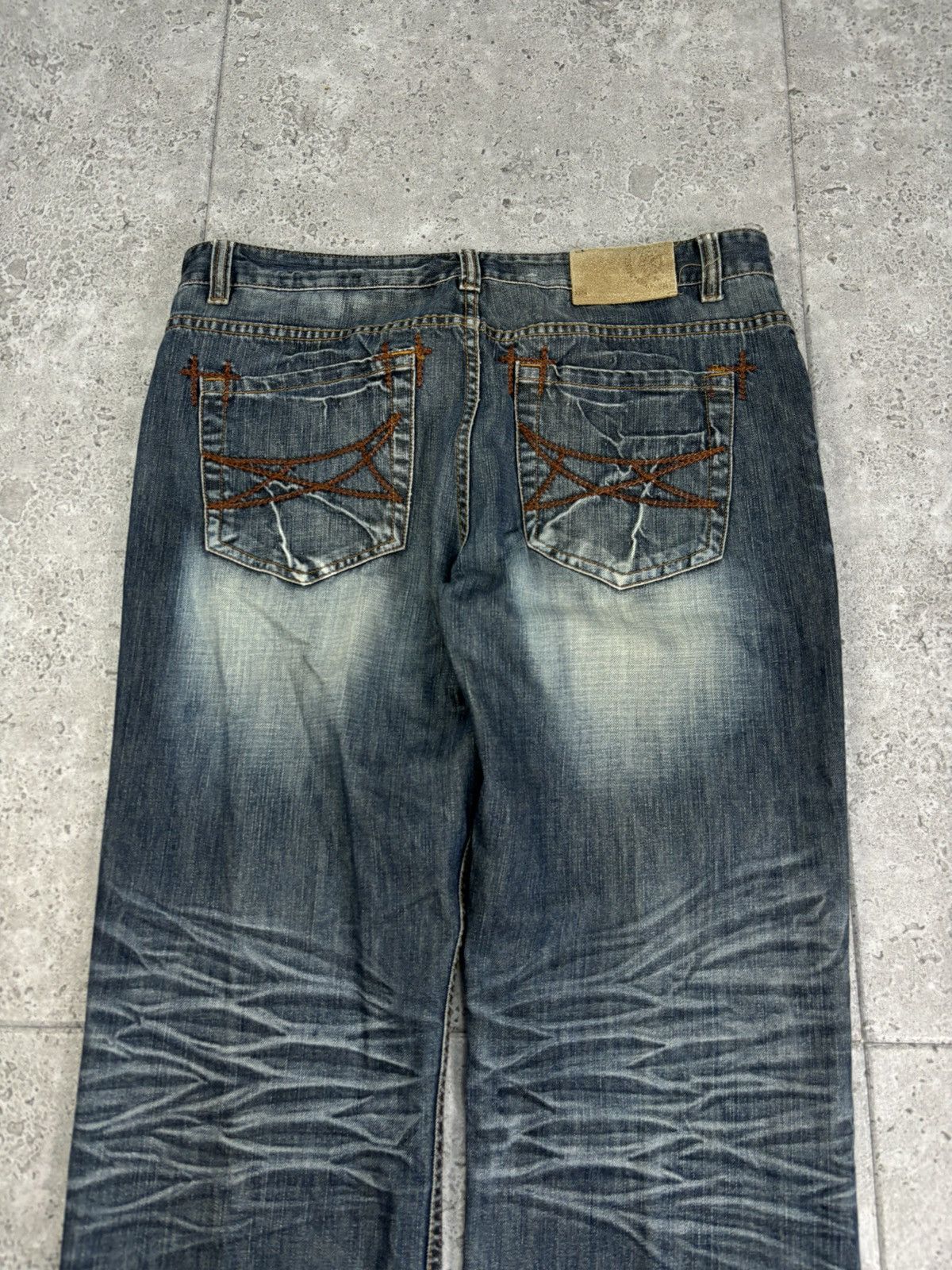 Diesel × Japanese Brand × Vintage Vintage 00s Japanese Distressed Faded Denim Baggy Pants Y2K Size US 38 / EU 54 - 6 Thumbnail