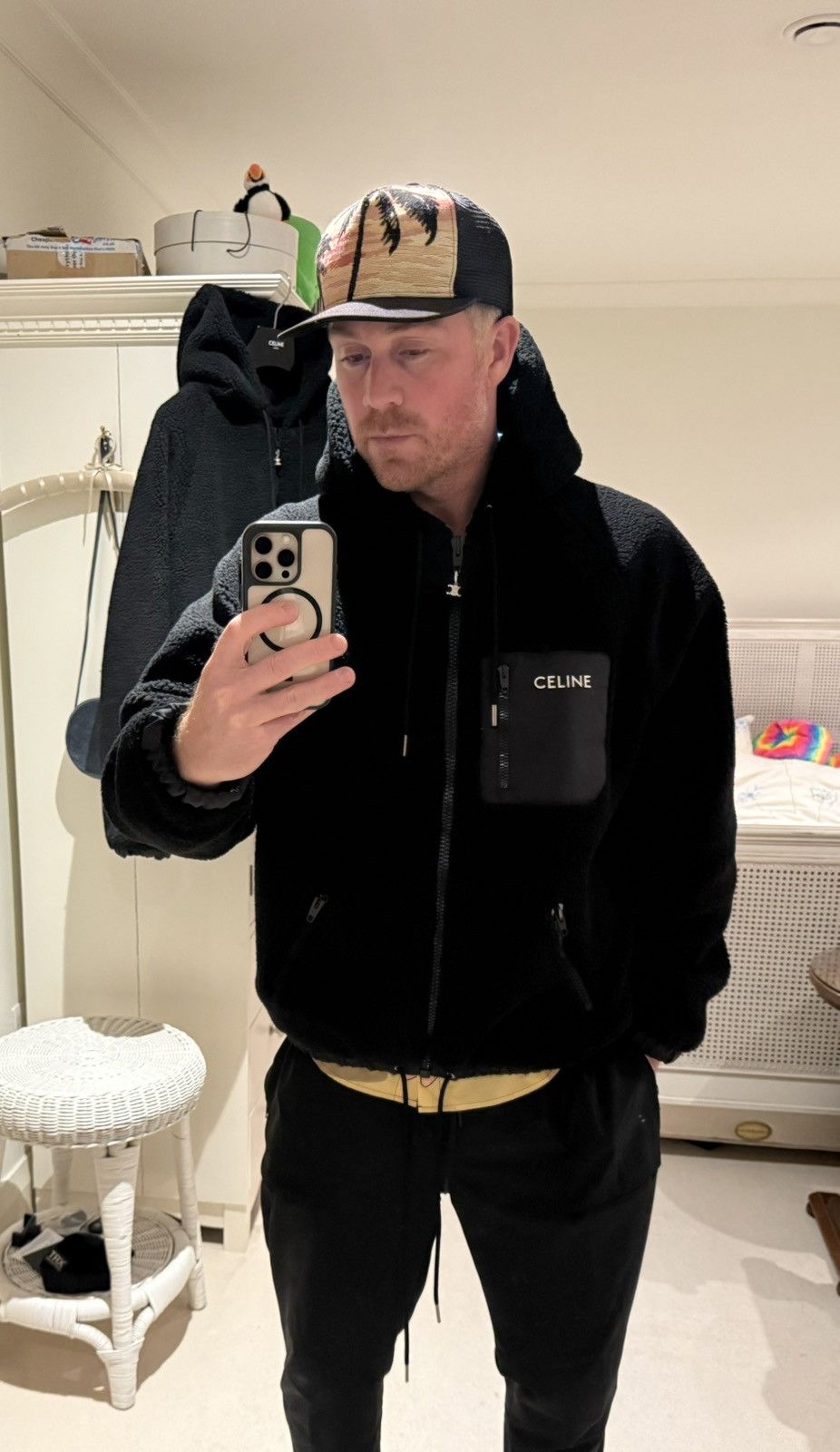 Celine $2.35k 🤑 FW24 Celine logo black fleece jacket Hedi grail M Size US M / EU 48-50 / 2 - 9 Thumbnail