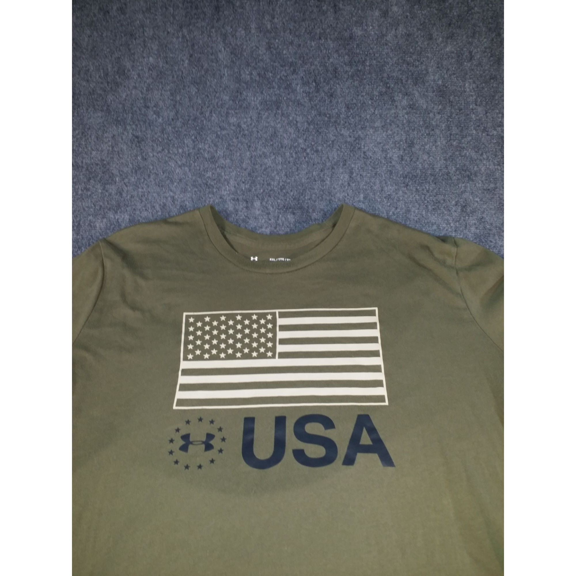 Under Armour Under Armour Tshirt Men Sz XXL Army Green USA Flag Graphic P Size US XXL / EU 58 / 5 - 2 Thumbnail