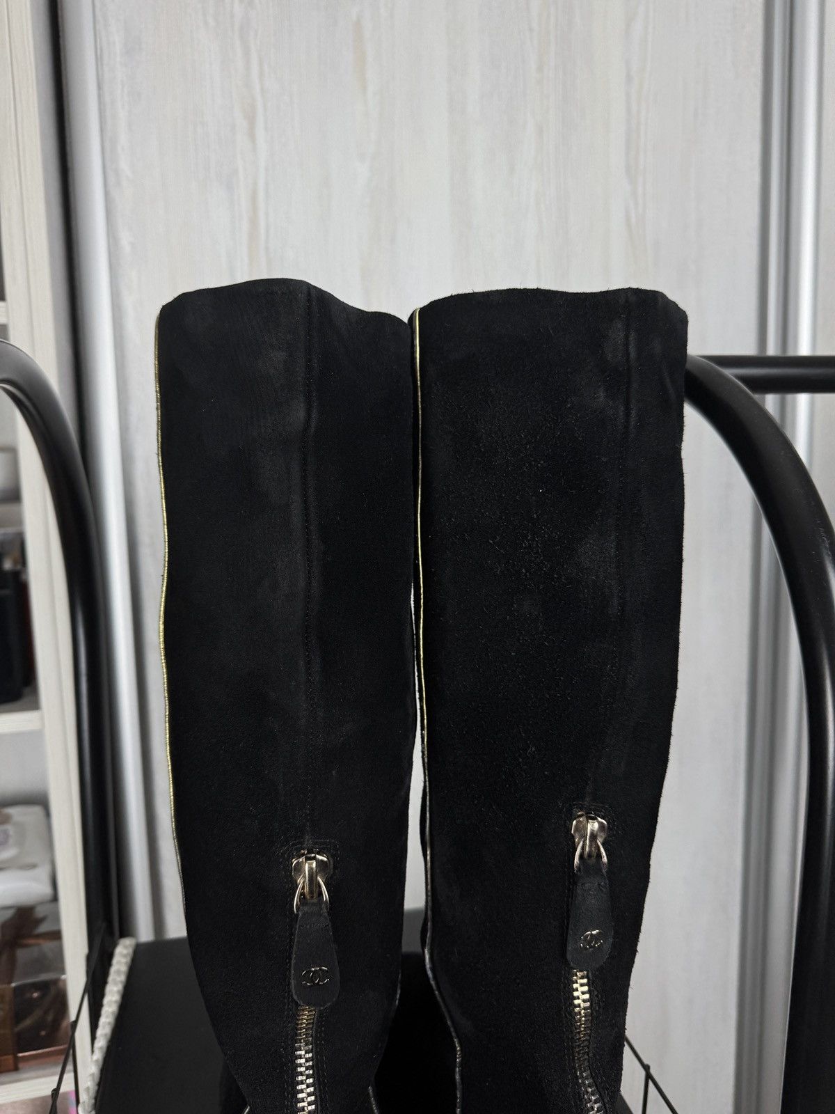 Chanel Chanel Archive Suede 90s 00s CC Logo Zipper Knee-High Boots Size US 8 / IT 38 - 19 Thumbnail