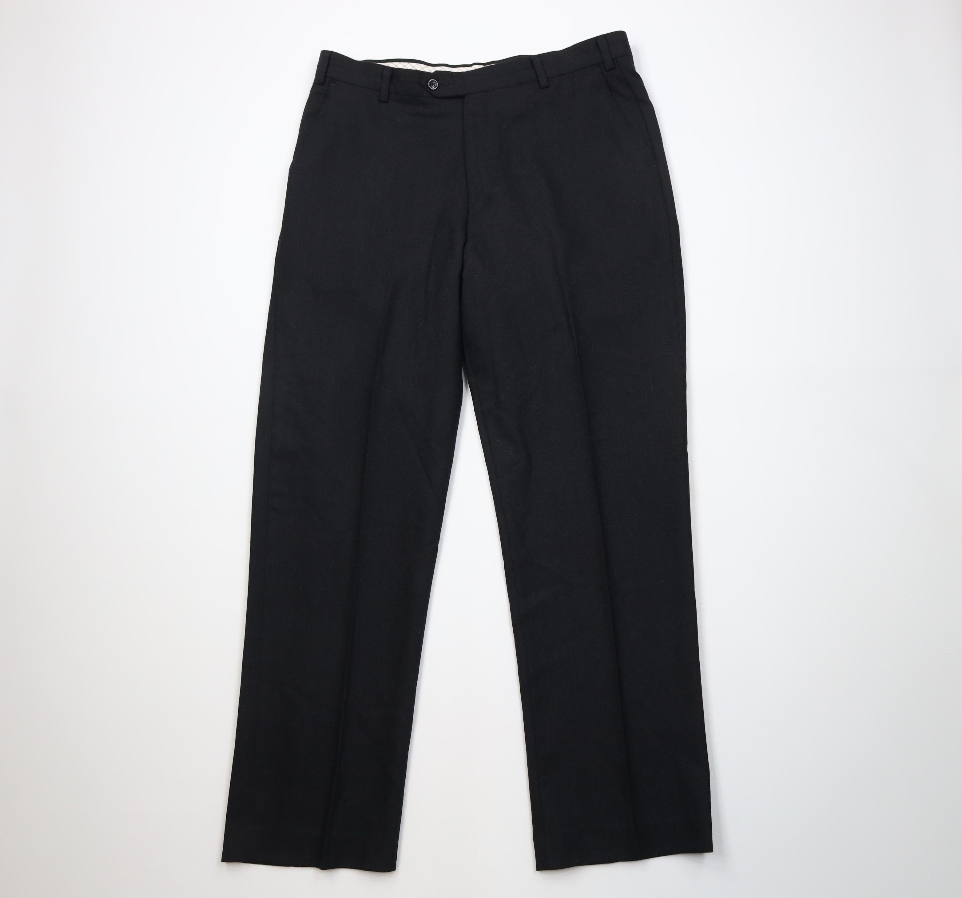 Vintage Vintage 90s Streetwear Wool Knit Wide Leg Chino Pants Black Size US 36 / EU 52 - 1 Thumbnail