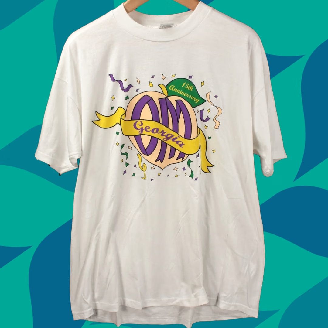 Fruit Of The Loom VINTAGE t-shirt 2XL Georgia 90s Odyssey of the Mind promo Shirt Mens White Nike Size US XXL / EU 58 / 5 - 1 Thumbnail