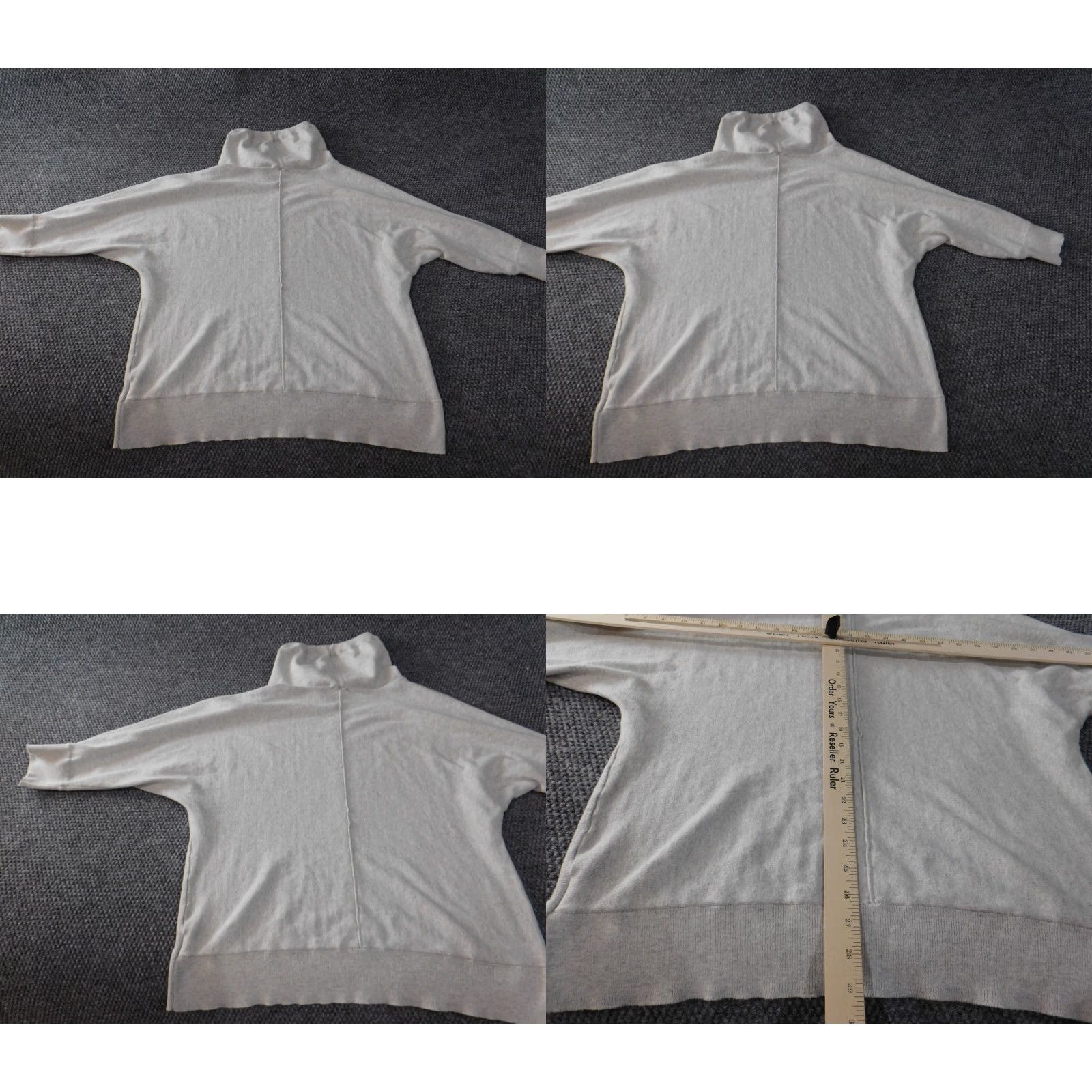 Jones New York Jones New York Womens Sweater 1X Plus Gray Turtleneck Pullover Raglan Sleeve 3/4 Open-Knit Cotton Logo Casual Modern Stretch V-Neck N/A Size XL / US 12-14 / IT 48-50 - 8 Thumbnail