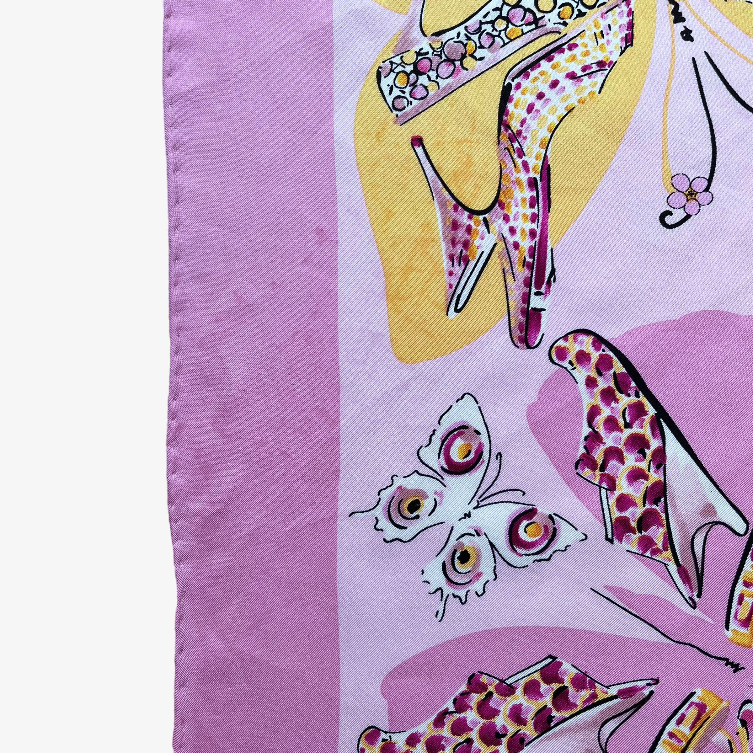 Salvatore Ferragamo Vintage 90s Salvatore Ferragamo Butterfly Print Silk Scarf Size ONE SIZE - 4 Thumbnail