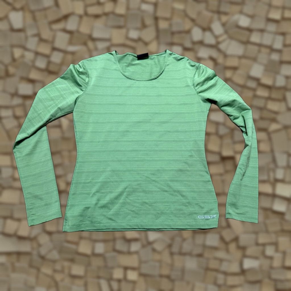 Vintage GSX Shirt Women’s Size S Green Striped Long Sleeve Athletic Wear Shirt Size S / US 4 / IT 40 - 1 Thumbnail