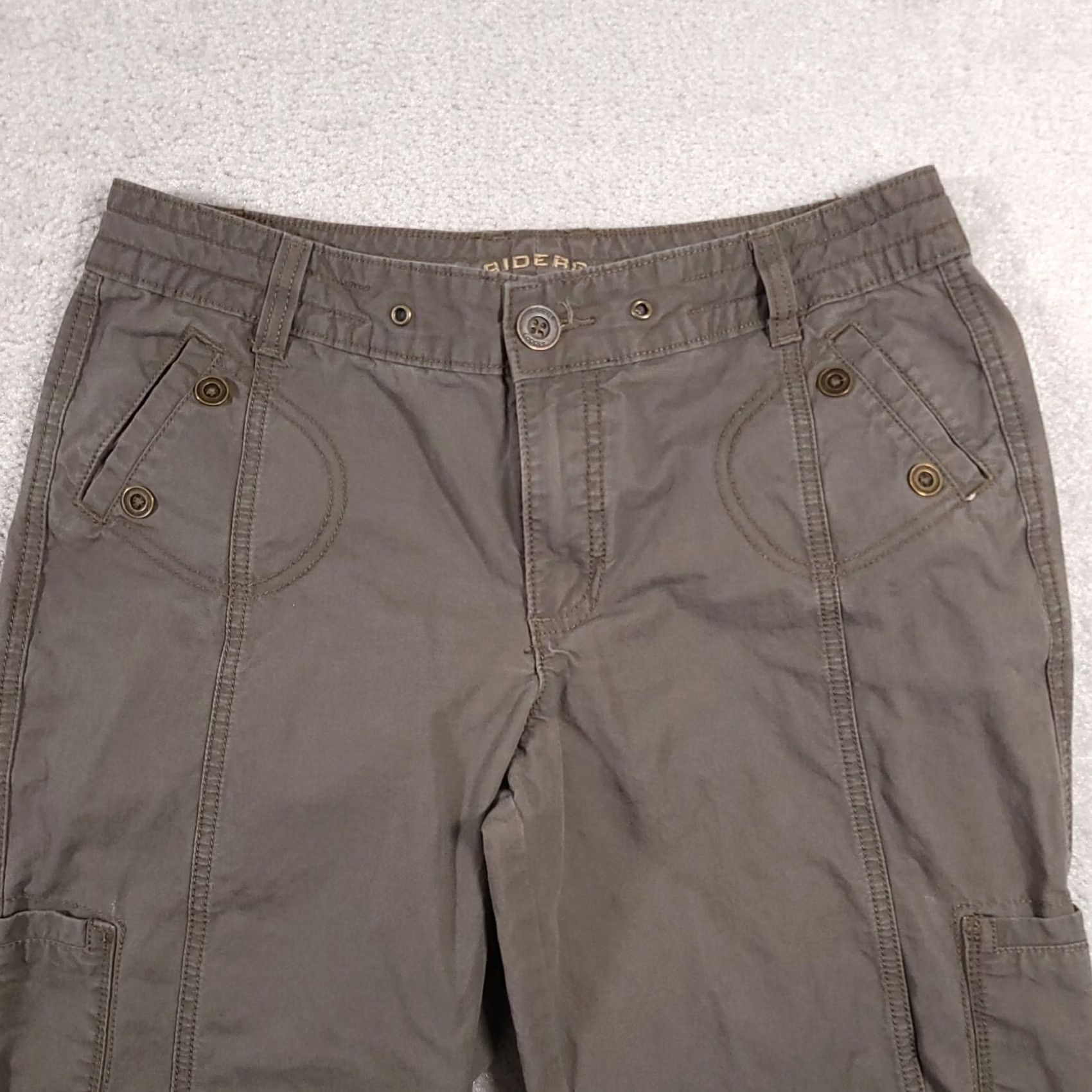 Lee Lee Riders Copper Cropped Cargo Capri Pants Women's 9/10 M Brown Outdoors - Cotton, Khaki? No, Brown Outdoors Size 30" / US 8 / IT 44 - 3 Thumbnail