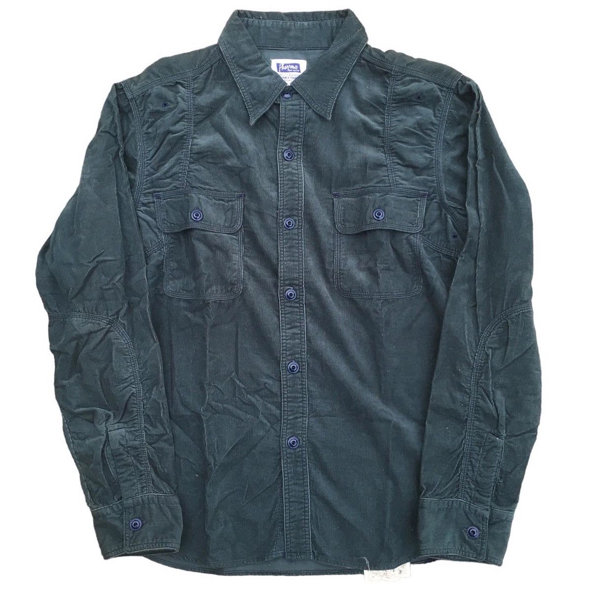 image of Pherrowsh Corduroy Shirt in Green, Men's (Size Medium)