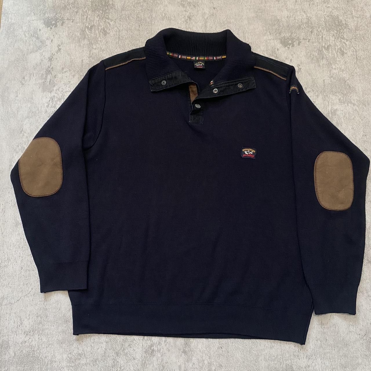 Paul & Shark 90s Merino Woll Navy blue vintage golf polo shirt Size US XL / EU 56 / 4 - 1 Thumbnail