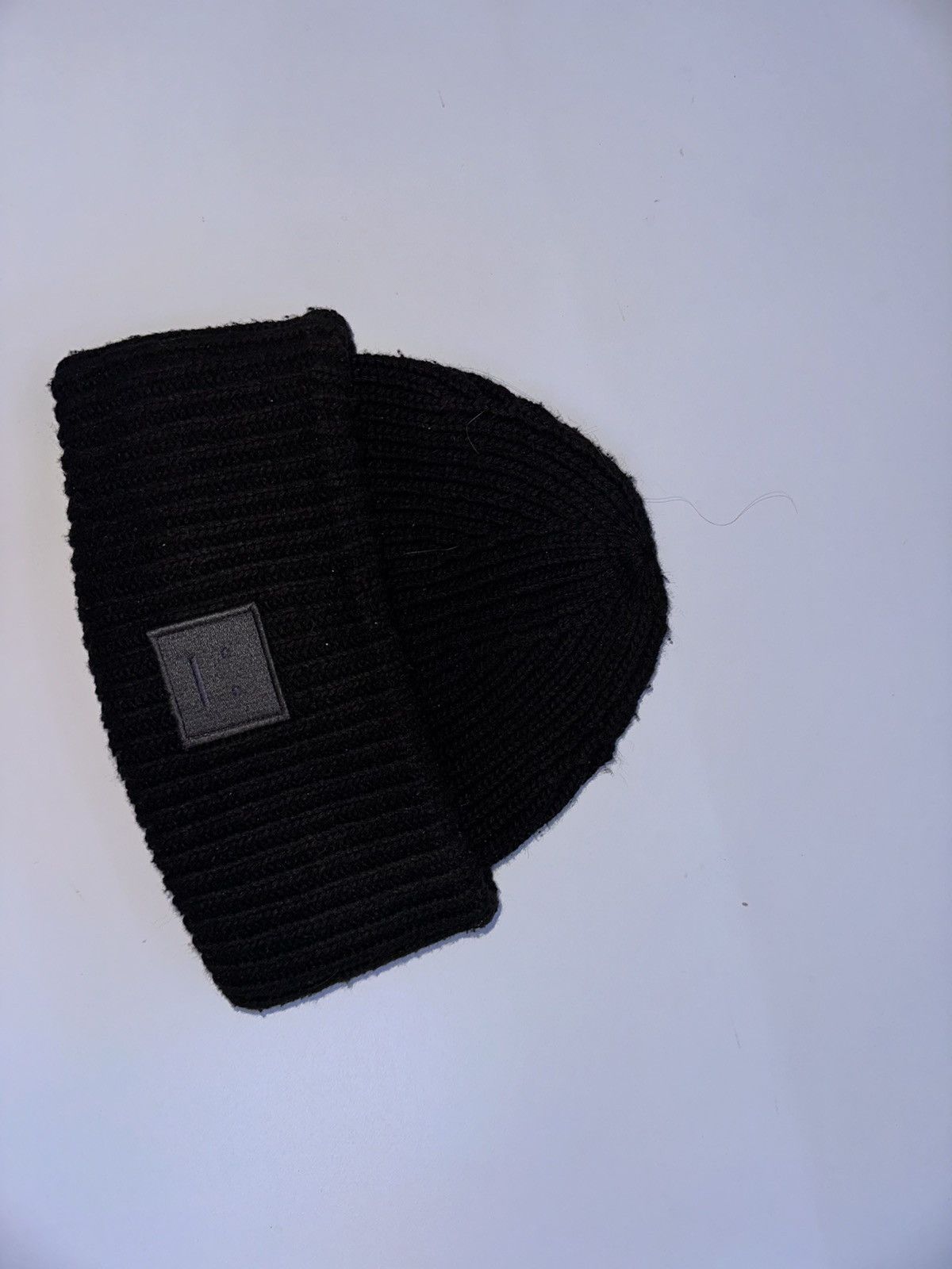 Acne Studios Face Box Logo Wool Knitted Beanie