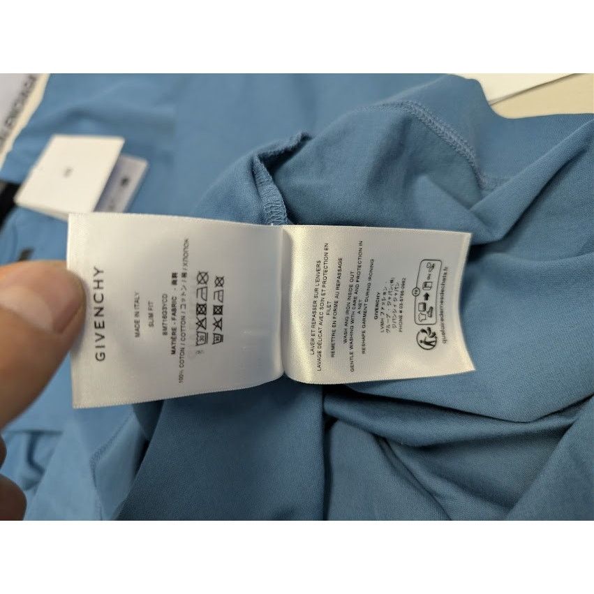 Givenchy o1rshd1 Slim Fit Embroidered Logo T-Shirt in Blue /White 3XL Size US XXL / EU 58 / 5 - 20 Thumbnail