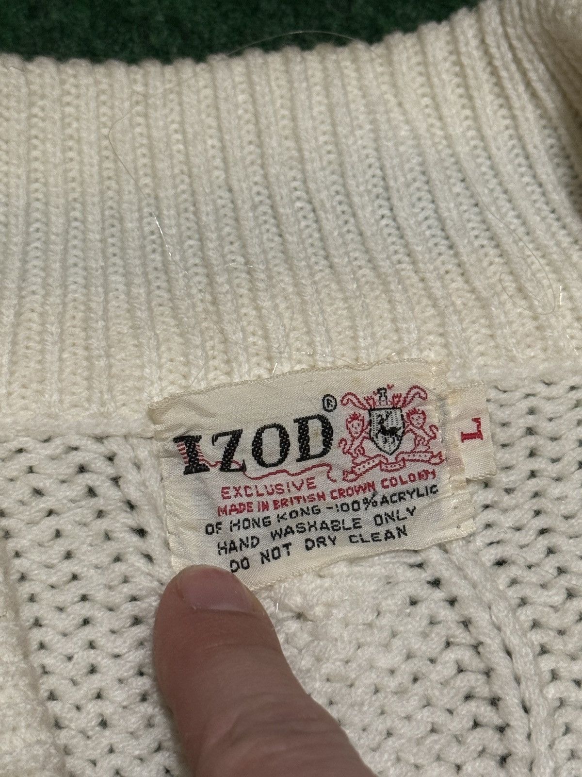 Lacoste Izod Lacoste Tennis Preppy Vintage 60s 70s V-Neck L Sweater Size US L / EU 52-54 / 3 - 3 Thumbnail
