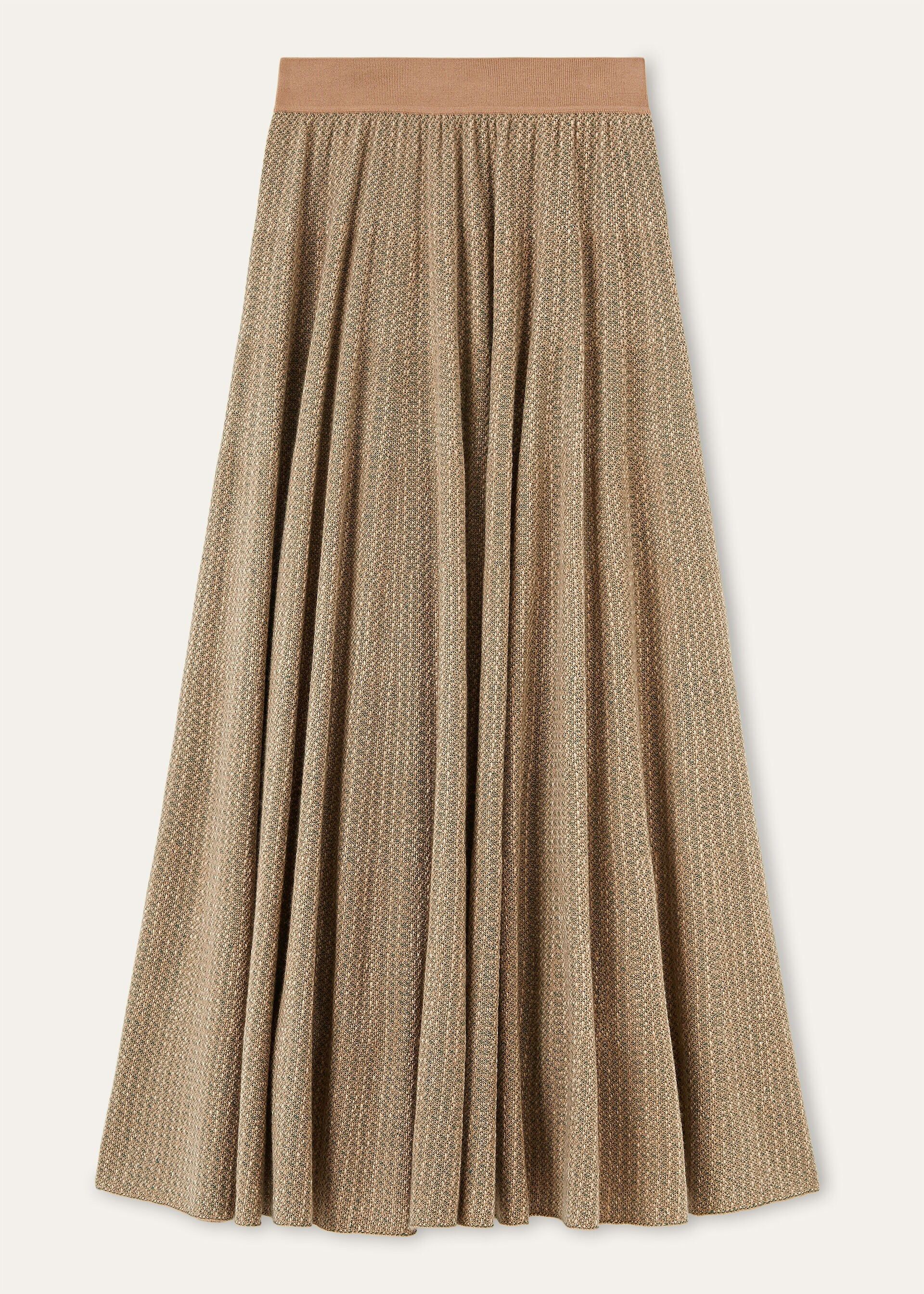 Loro Piana os11x0326 FAQ7034 Magnolia Skirt in Green Caramel Clay Size 28" / US 6 / IT 42 - 1 Thumbnail