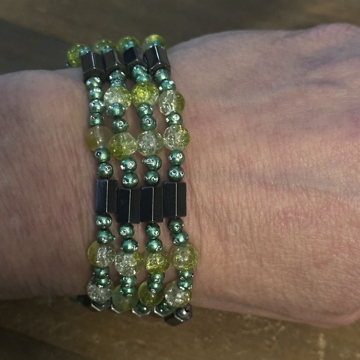 Other Green bead hematite magnetic wrap bracelet Size ONE SIZE - 3 Thumbnail