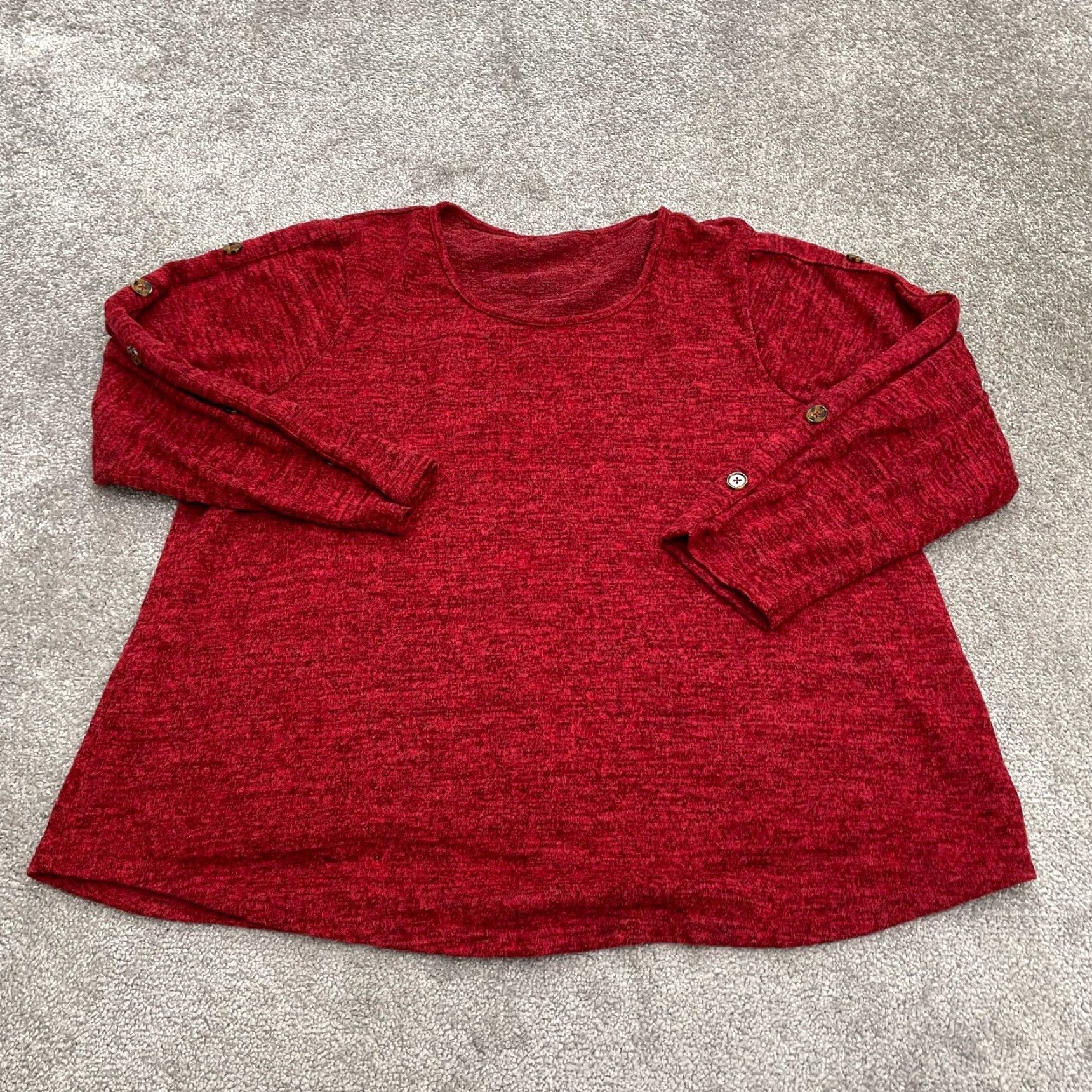 Vintage A New Day Womens XL Red Crew Neck Relaxed Lightweight Pullover Sweater Size XL / US 12-14 / IT 48-50 - 2 Thumbnail