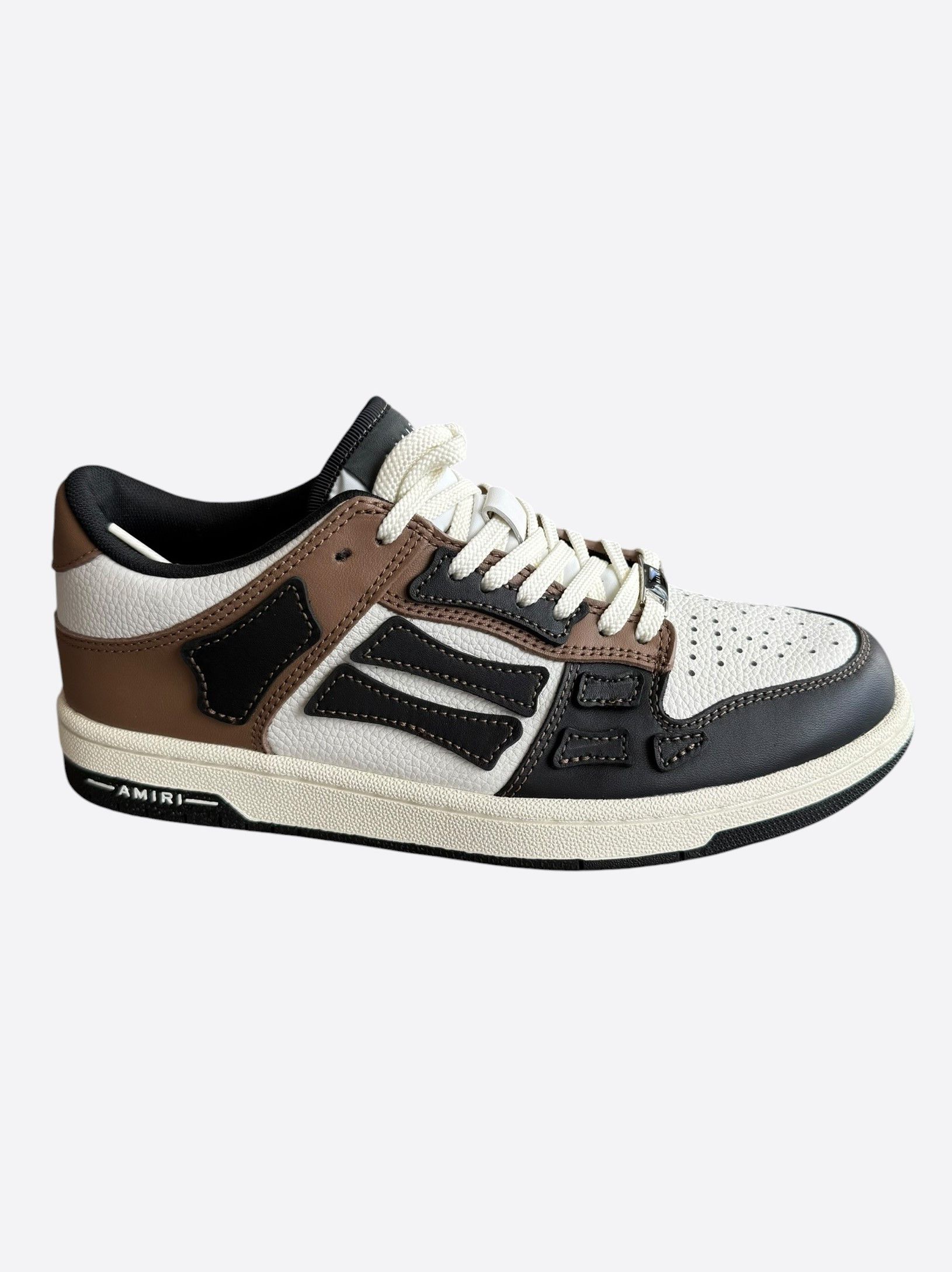 Amiri Amiri Brown, Black & White Skeleton Low Top Sneakers Size US 7 / EU 40 - 1 Thumbnail