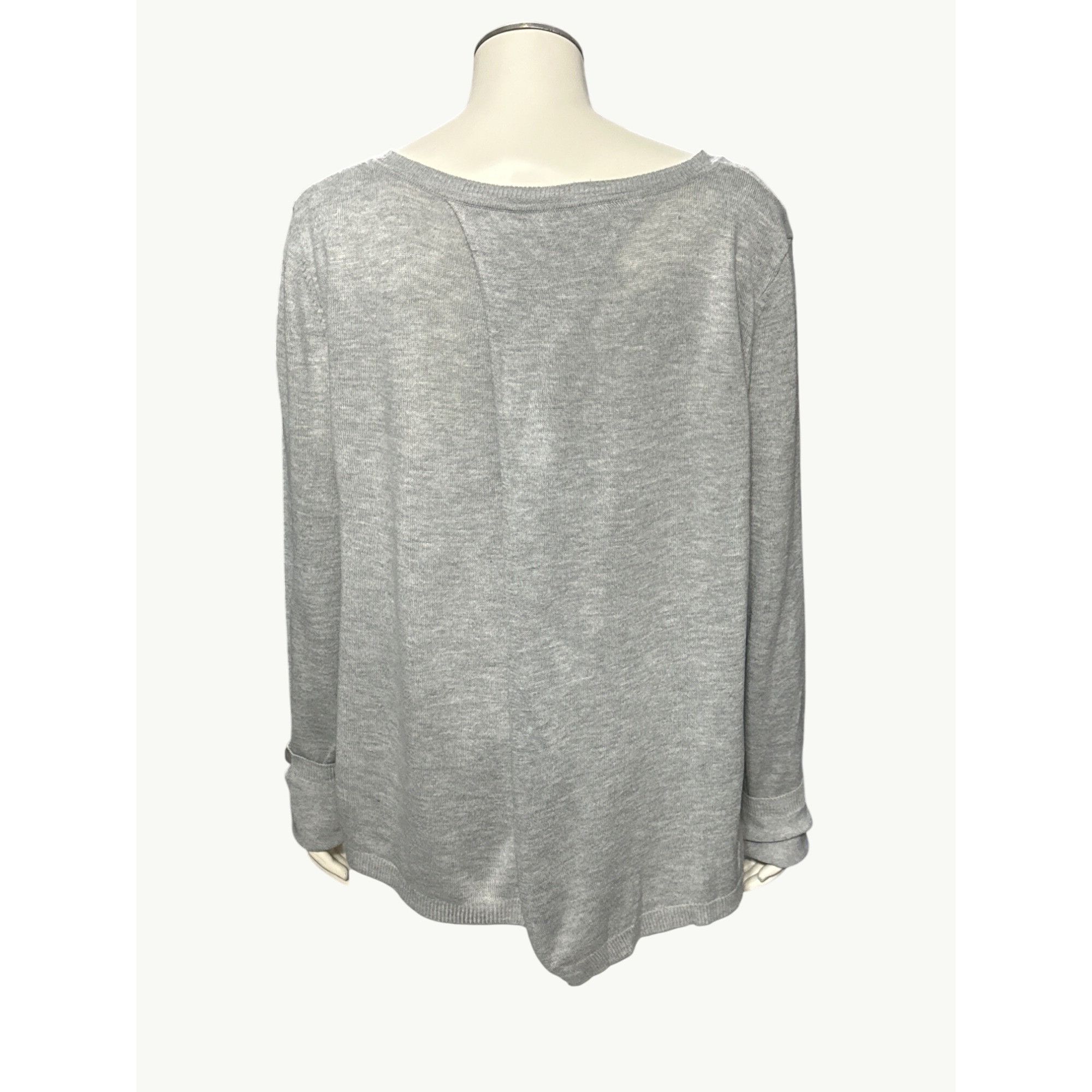 Other 89th and Madison XL Gray Knit Chiffon Back Twist Pullover Li Size XL / US 12-14 / IT 48-50 - 6 Thumbnail