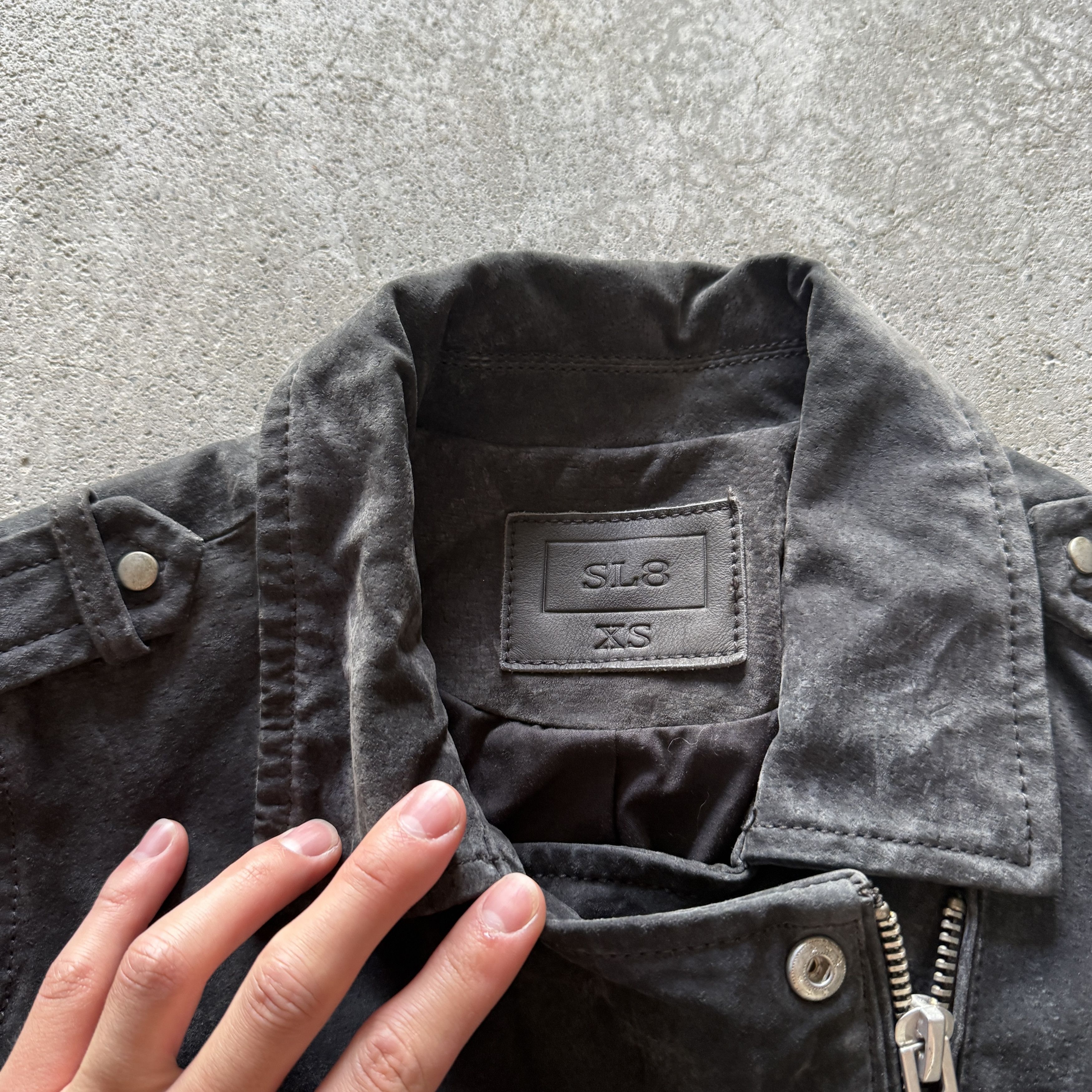 Other vintage SL8 black suede leather biker jacket Size XS / US 0-2 / IT 36-38 - 2 Thumbnail