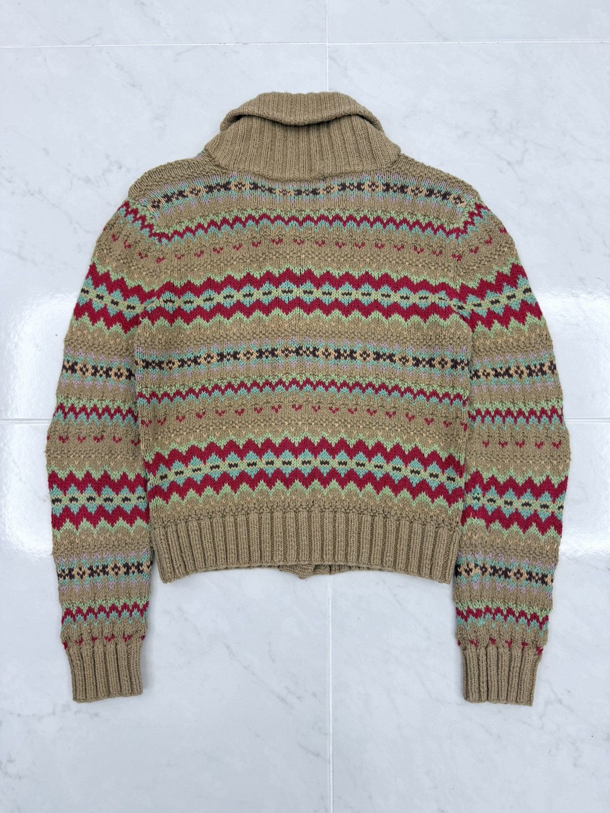 Polo Ralph Lauren RARE🔥Vintage RALPH LAUREN Shawl Collar Knitted Navajo Motive Size US M / EU 48-50 / 2 - 12 Thumbnail