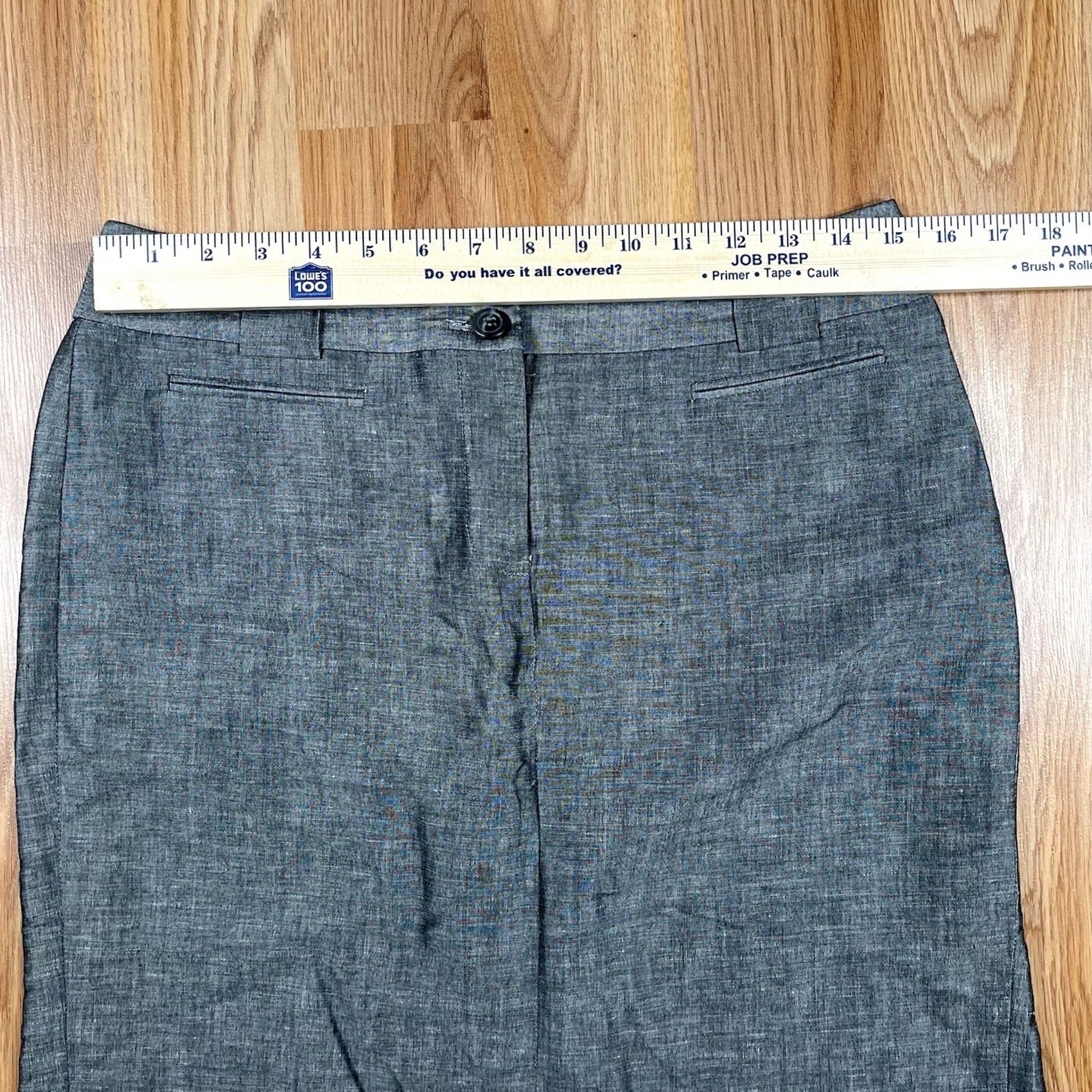 Ann Taylor Loft Ann Taylor Linen Blend Knee Length Skirt Womens Size 6 Gray Pencils Size 28" / US 6 / IT 42 - 2 Thumbnail