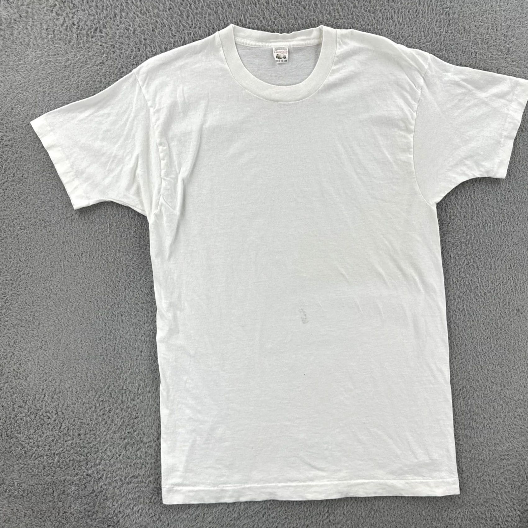 Fruit Of The Loom VINTAGE Fruit of the Loom T-Shirt Mens XL Solid White Short Sleeve USA Made EUC Size US XL / EU 56 / 4 - 3 Thumbnail