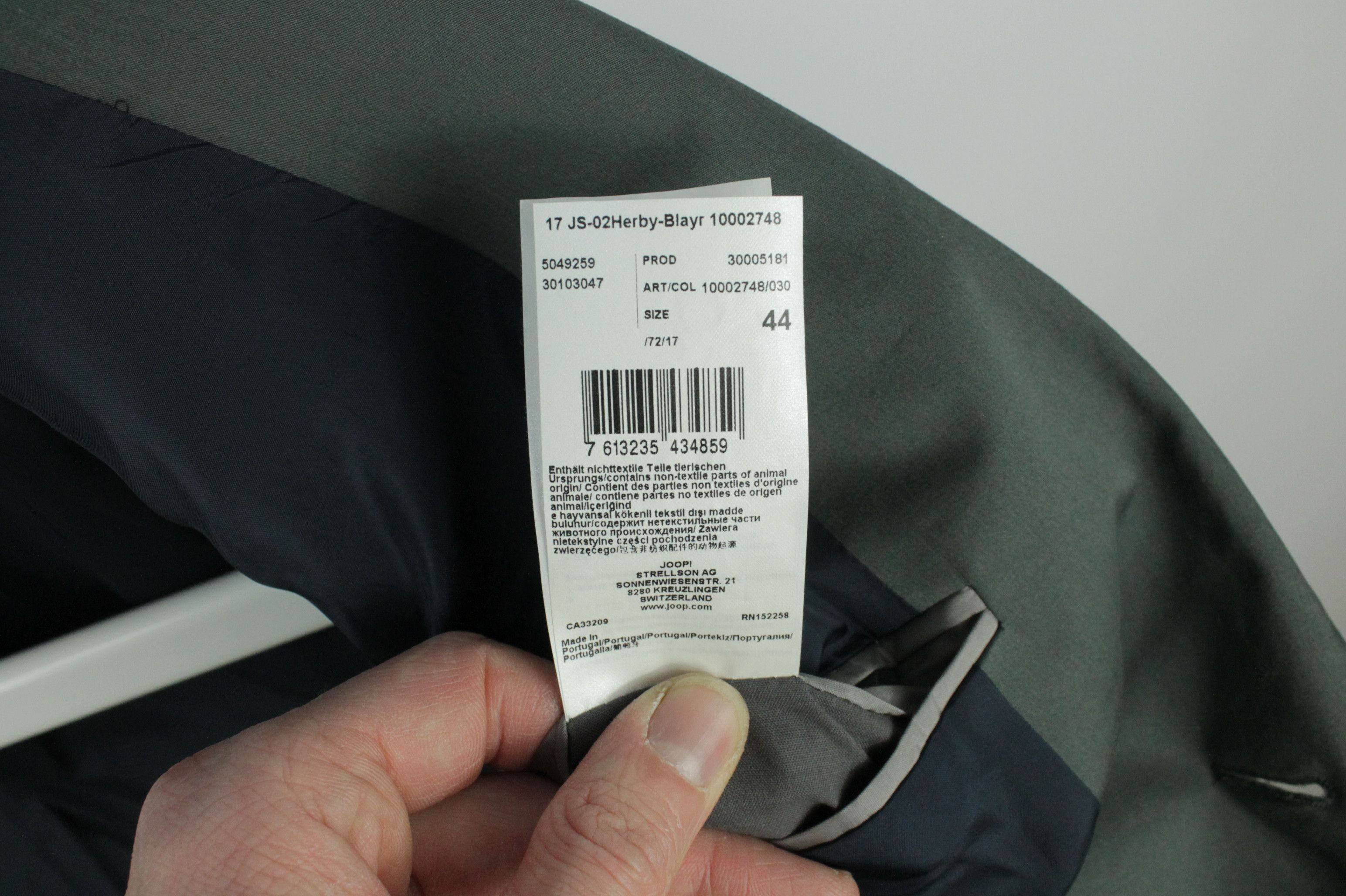 Joop! JOOP! Slim-Fit Gray Stretch Cotton Formal Pants Suit Size 34R - 9 Thumbnail