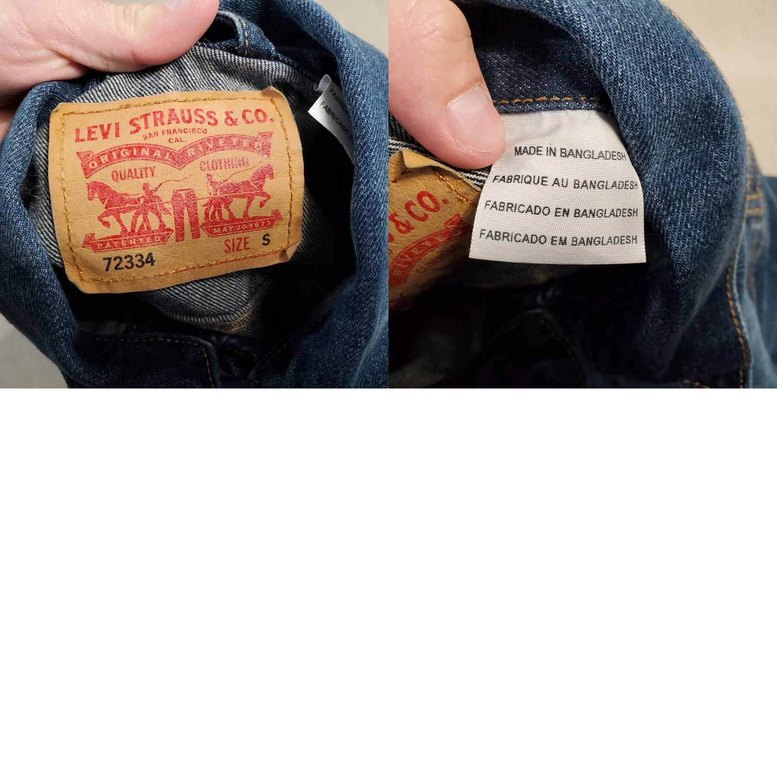 Levi's Levis Denim Jacket Mens Small Blue Jean Button Up Collared Outdoors Dark 72334 Size US 29 - 8 Thumbnail