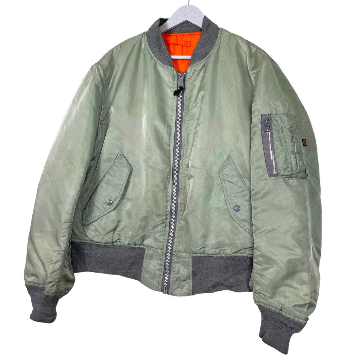 Alpha Industries 💥ALPHA INDUSTRIES MILITARY RIOT BOMBER FLIGHT JACKET Size US XL / EU 56 / 4 - 2 Thumbnail