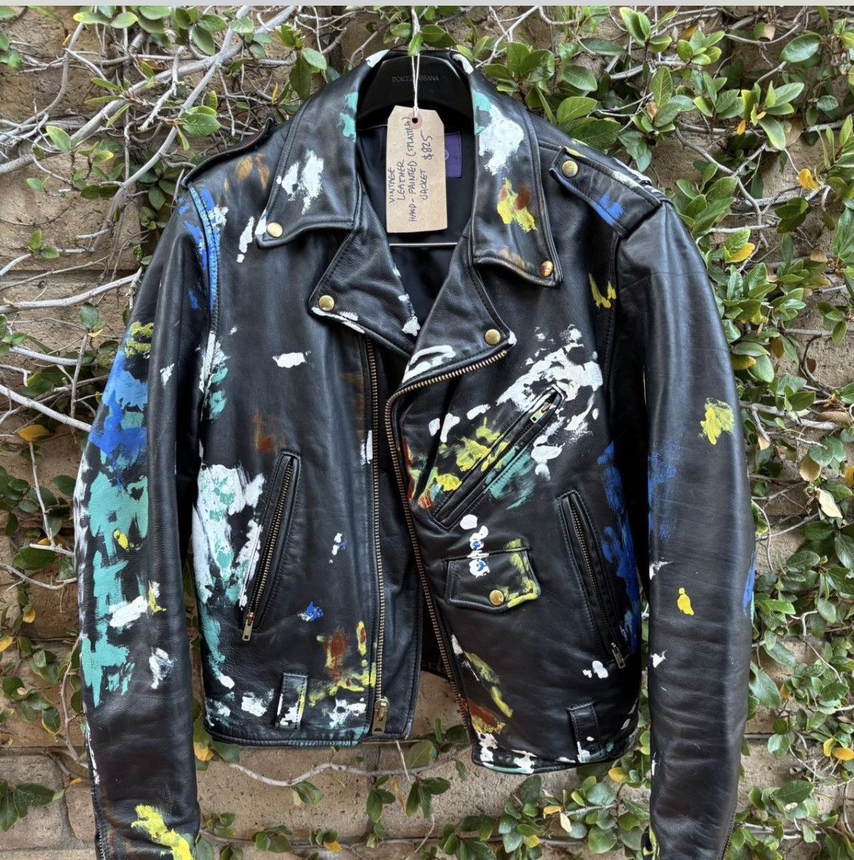 Other Res Ipsa Hand-painted Leather Jacket Size US L / EU 52-54 / 3 - 1 Thumbnail