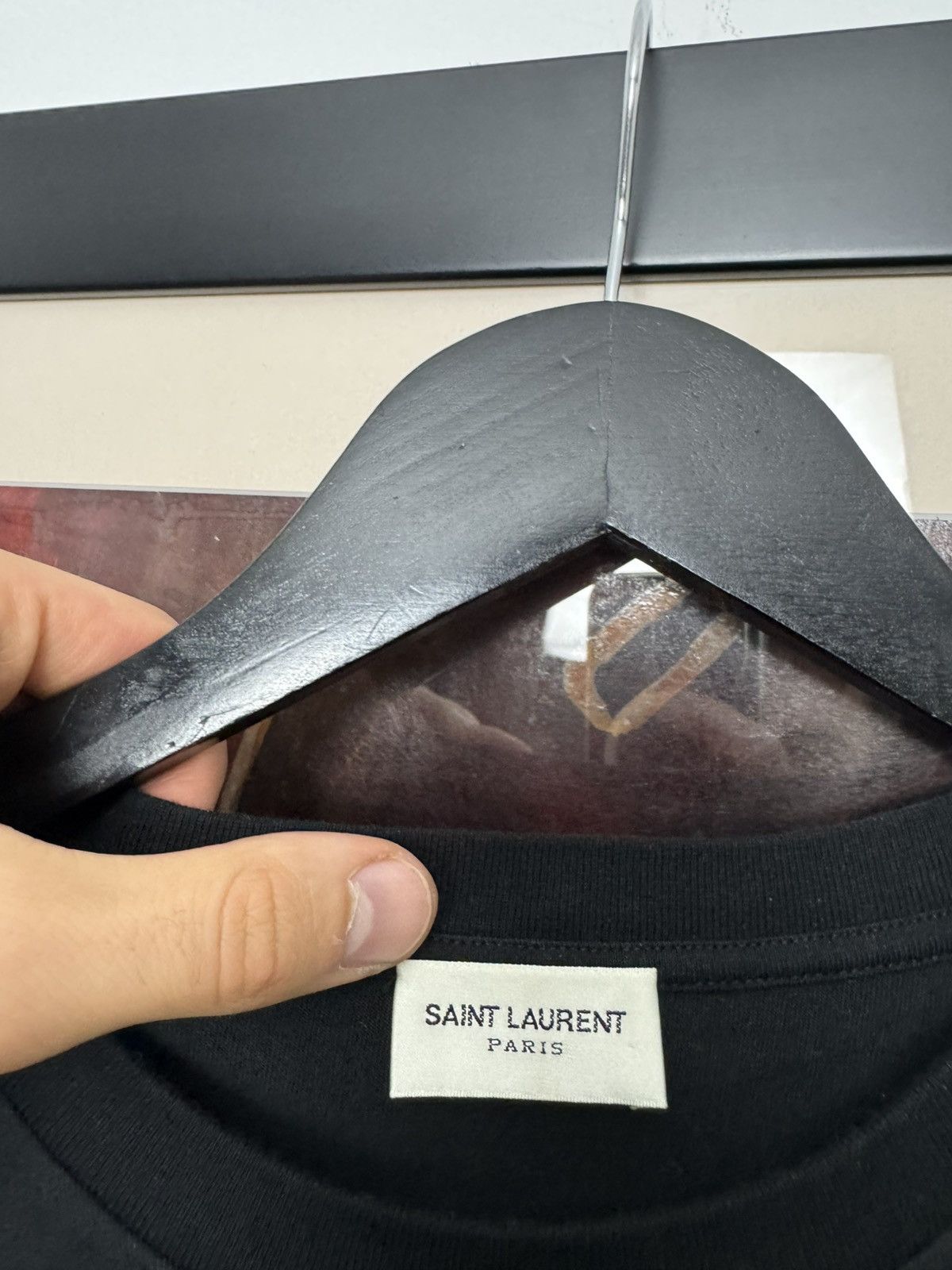 Saint Laurent Paris Saint Laurent Tee SLP Hedi Slimane Designer Logo Black Rare Size US M / EU 48-50 / 2 - 3 Thumbnail
