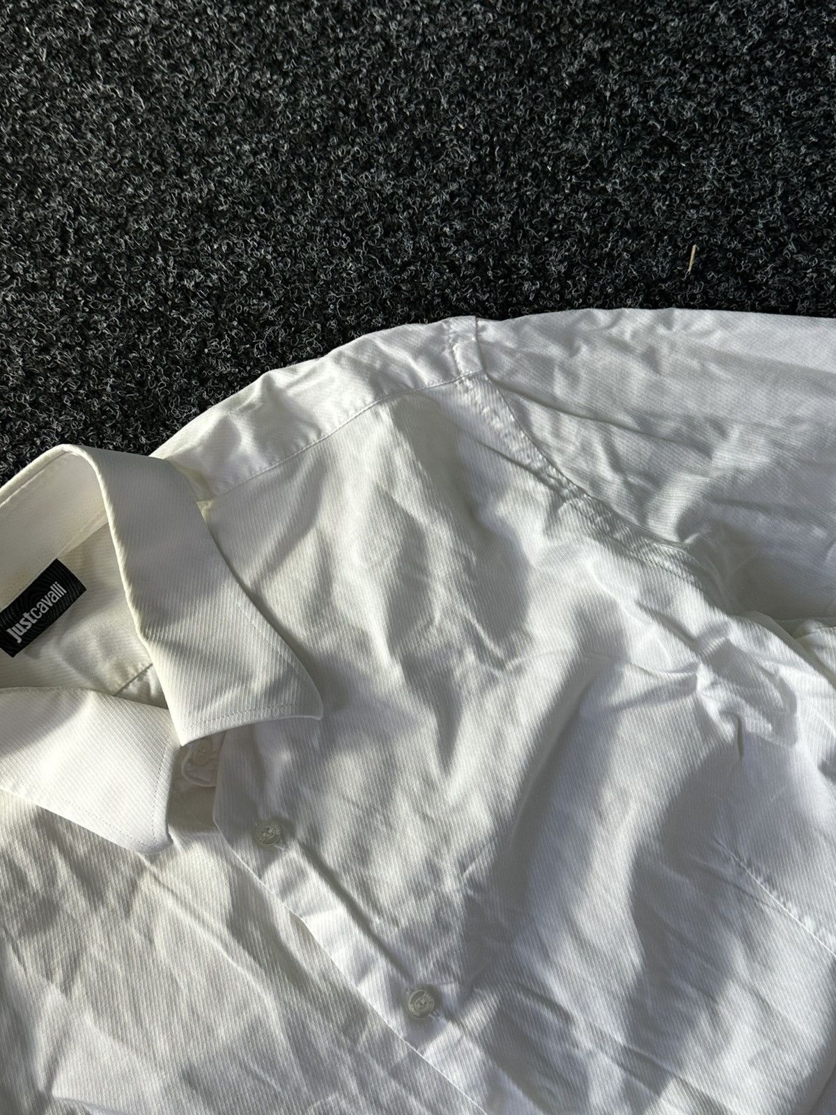 Just Cavalli × Vintage RARE🚨 Just Cavalli WHITE embroidered logo Shirt old money Size US M / EU 48-50 / 2 - 4 Thumbnail