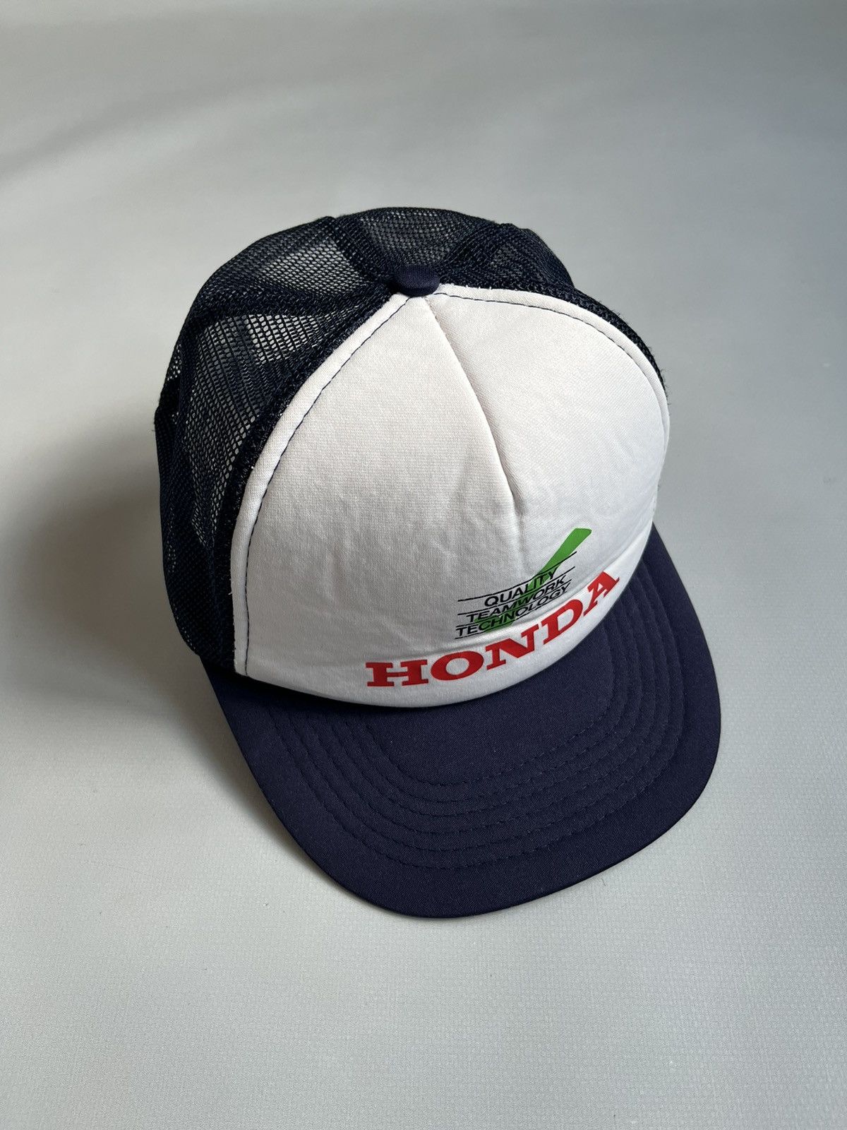 Honda Vintage 90s HONDA Polyester Blue White Trucker Cap Size ONE SIZE - 1 Thumbnail