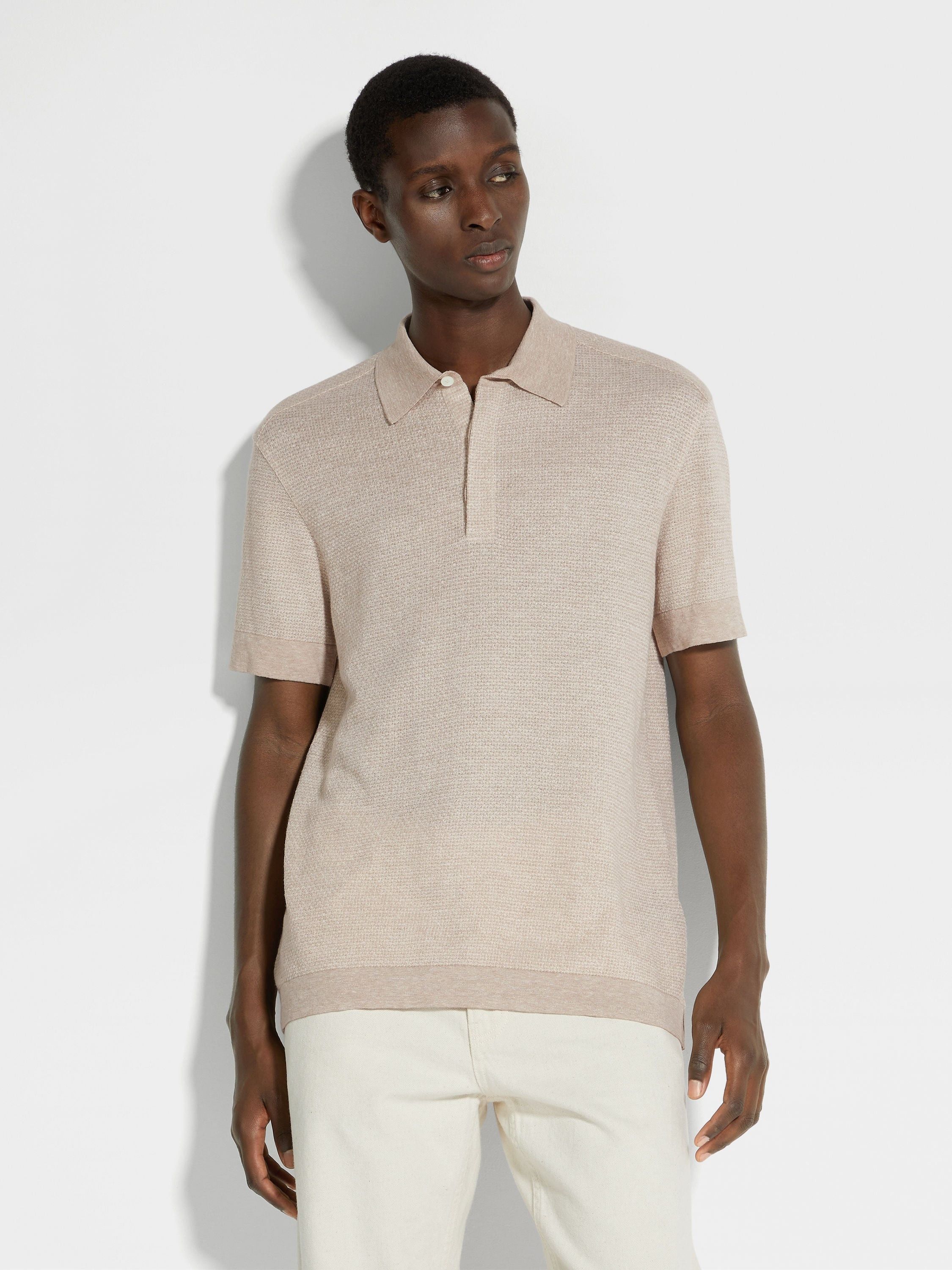Ermenegildo Zegna o1s1rm0225 RUD372A7 Polo Shirt in Beige Size US M / EU 48-50 / 2 - 4 Thumbnail