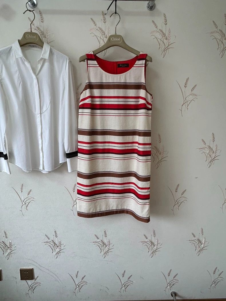 Loro Piana LORO PIANA Striped linen cotton dress, Size M / US 6-8 / IT 42-44 - 2 Thumbnail
