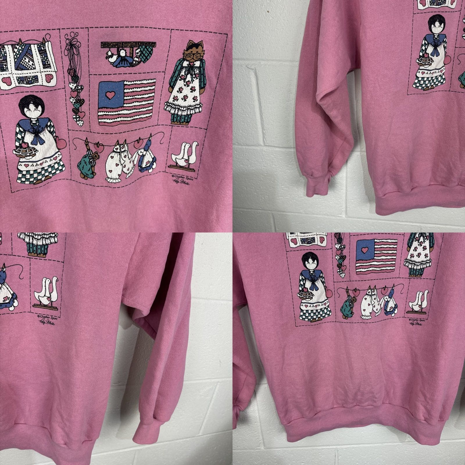 Vintage VINTAGE Gopher Sport Collared Pullover Sweatshirt Women’s USA Heart 80s 90s Retro Pink Long Sleeve Regular L Mens Womens Boys Girls Size L / US 10 / IT 46 - 8 Thumbnail