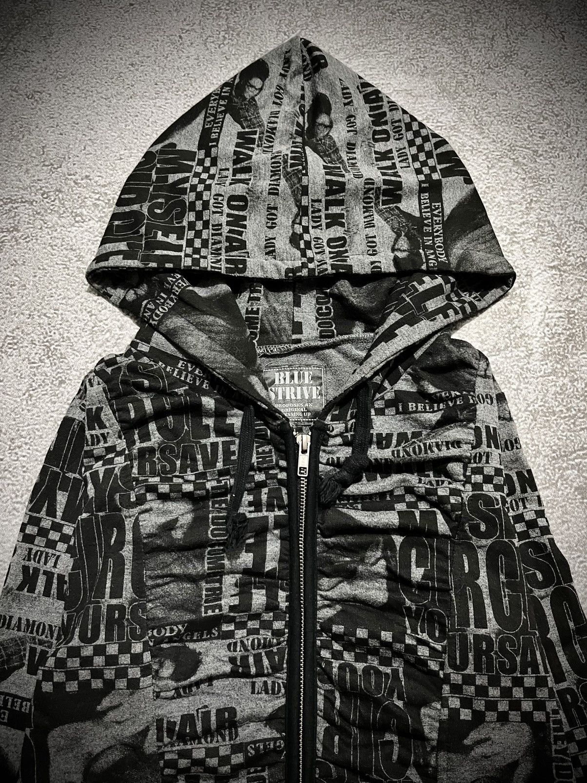 Japanese Brand Japanese Blue Strive Full Print Zip Hoodie y2k Size M / US 6-8 / IT 42-44 - 4 Thumbnail